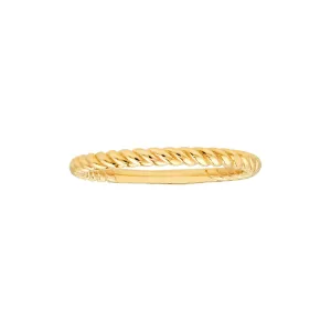 14K Yellow Gold Twisted Rope Stackable Band