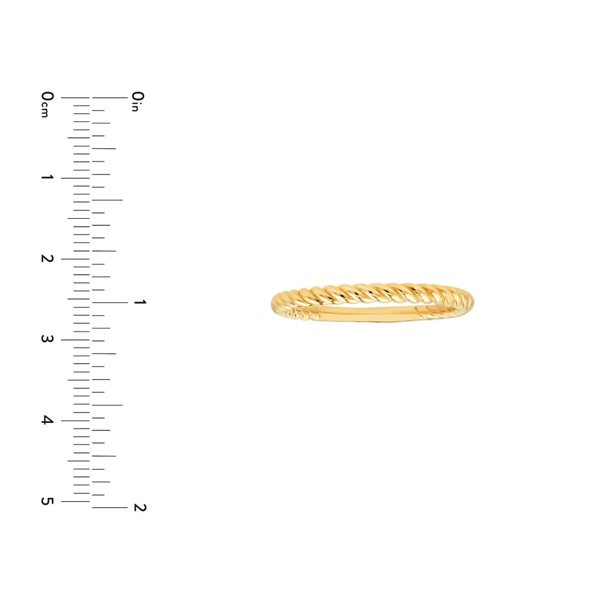 14K Yellow Gold Twisted Rope Stackable Band