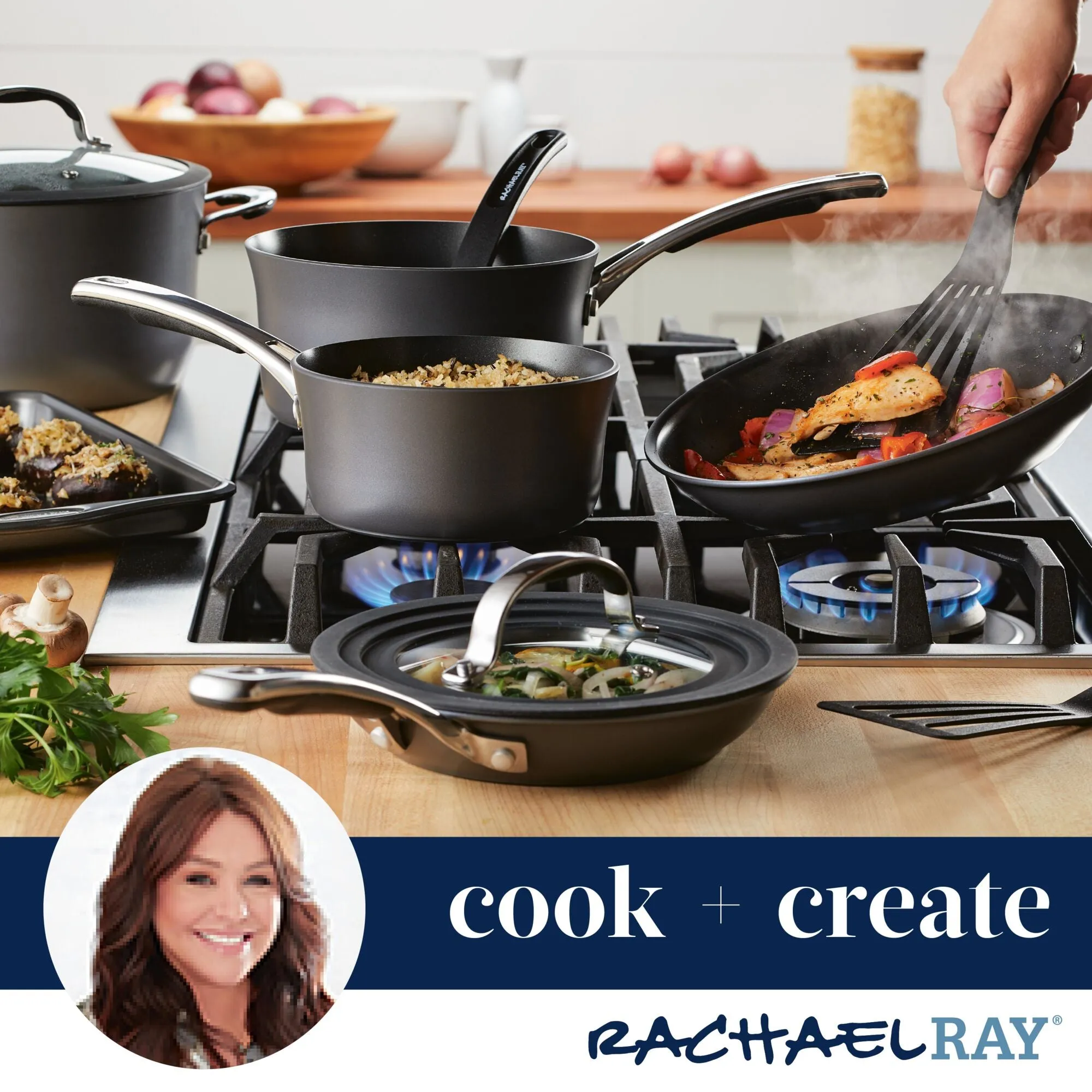 2-Piece Cook   Create Hard Anodized Nonstick Frying Pan Set