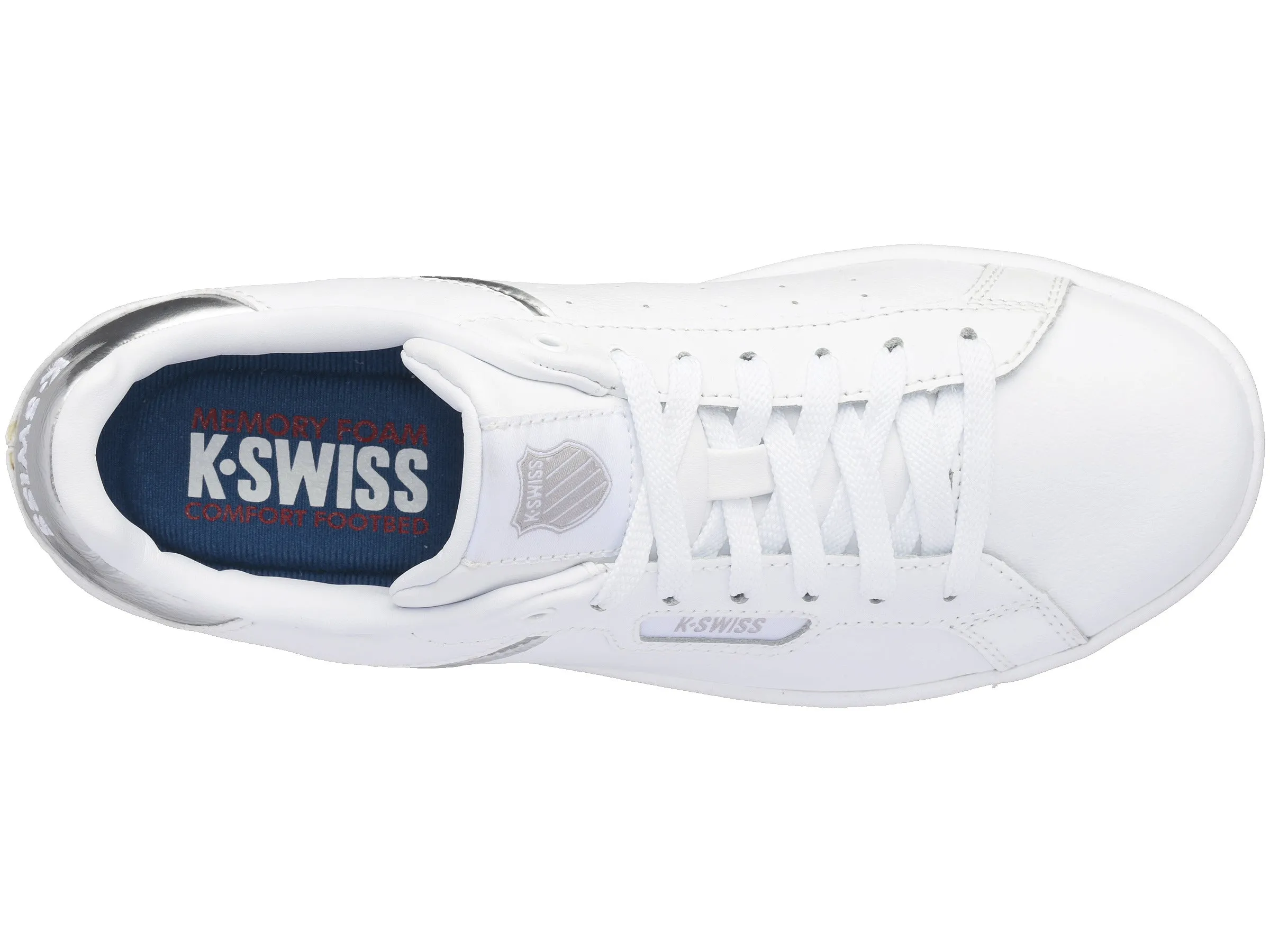 96347-110-M | WOMENS CLEAN COURT II CMF | WHITE/SILVER