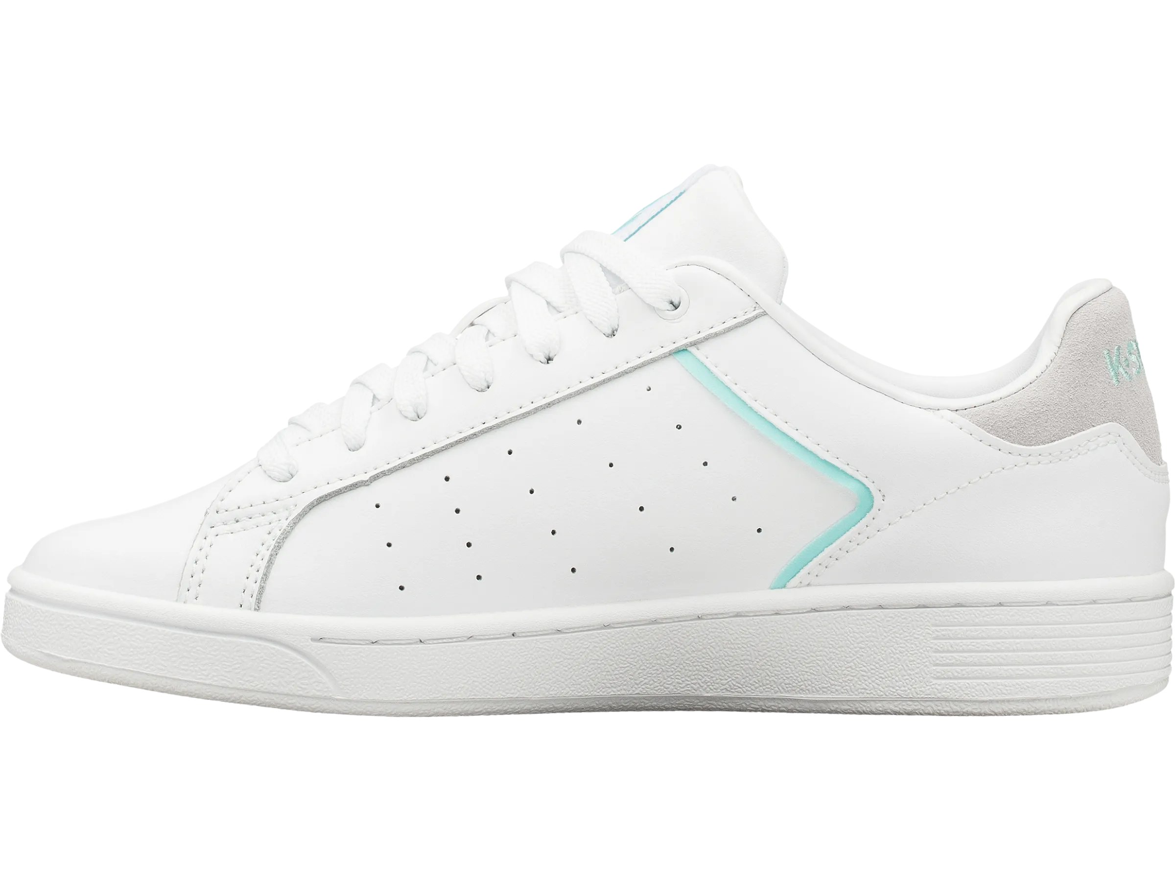 96347-124-M | WOMENS CLEAN COURT II CMF | WHITE/ARUBA BLUE/VAPOR BLUE