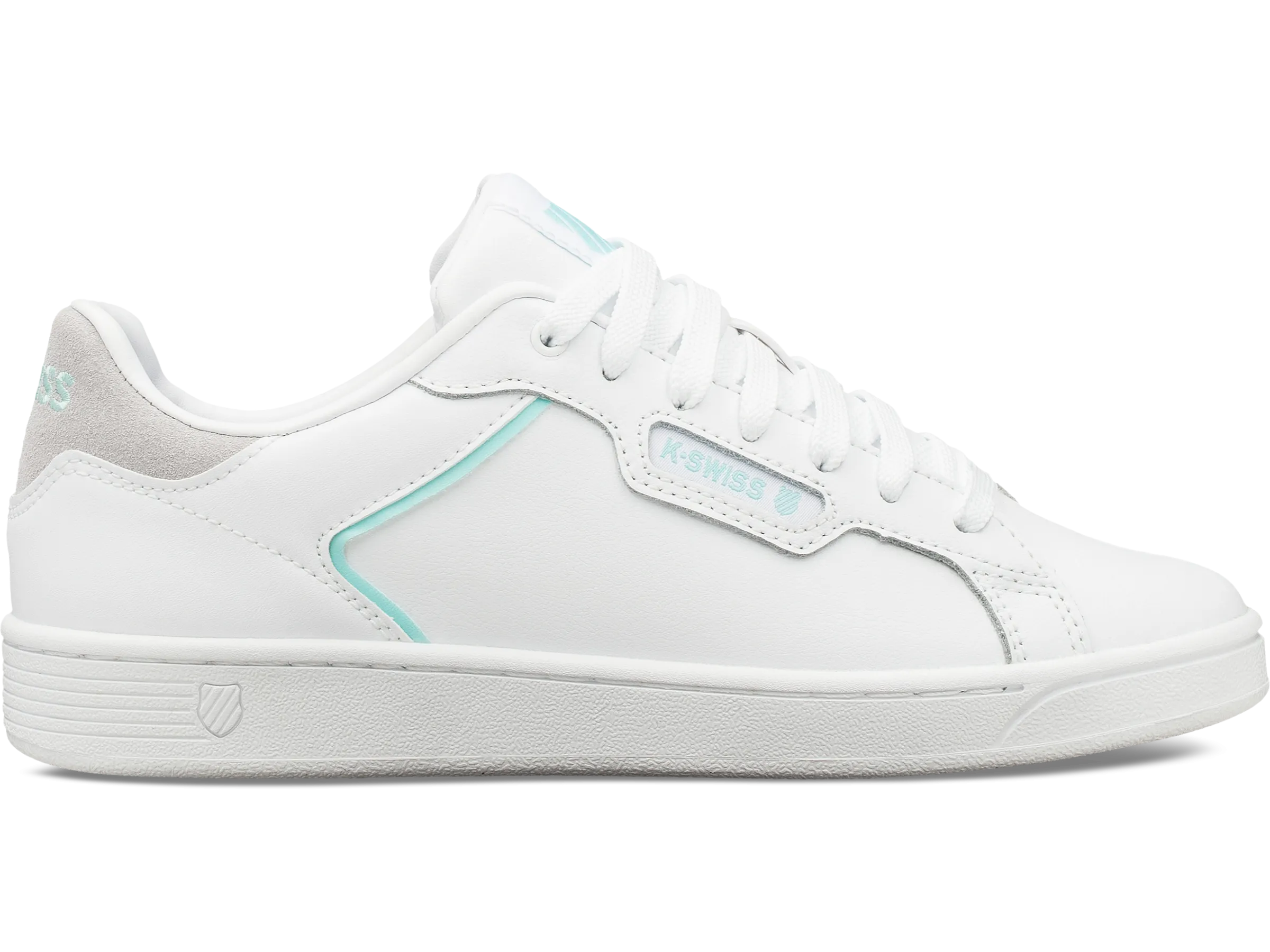 96347-124-M | WOMENS CLEAN COURT II CMF | WHITE/ARUBA BLUE/VAPOR BLUE