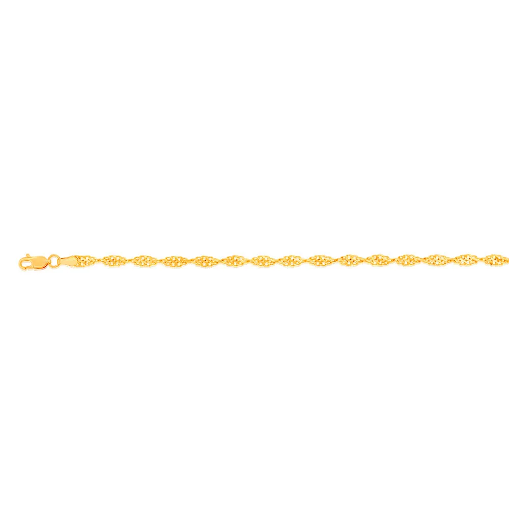 9ct Yellow Gold Copper Filled Singapore Bracelet