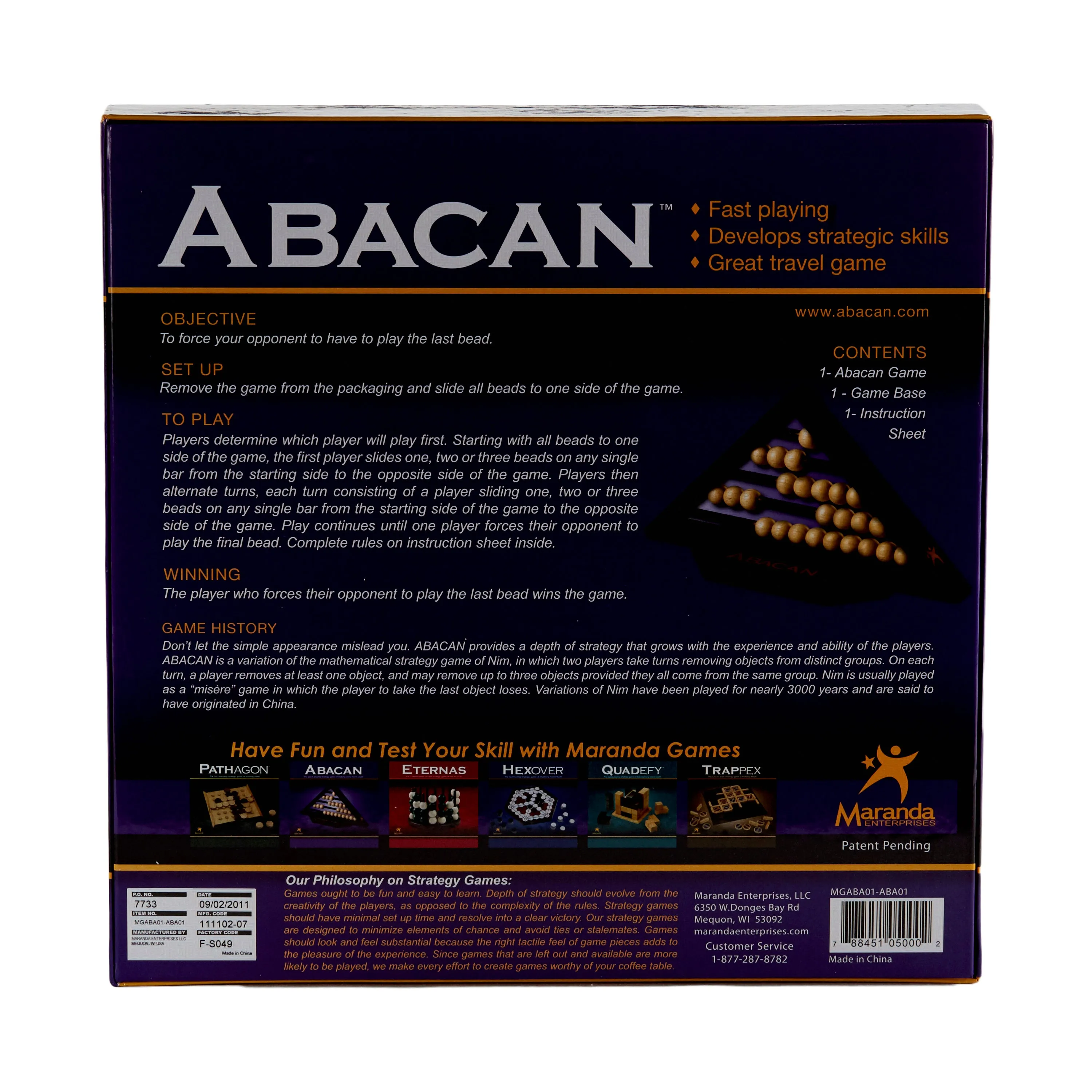 ABACAN Strategic Bead Slider Game