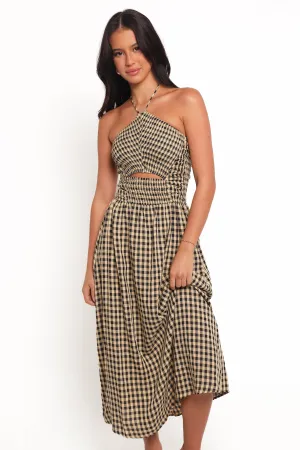 Alfia Midi Dress - Black Gingham