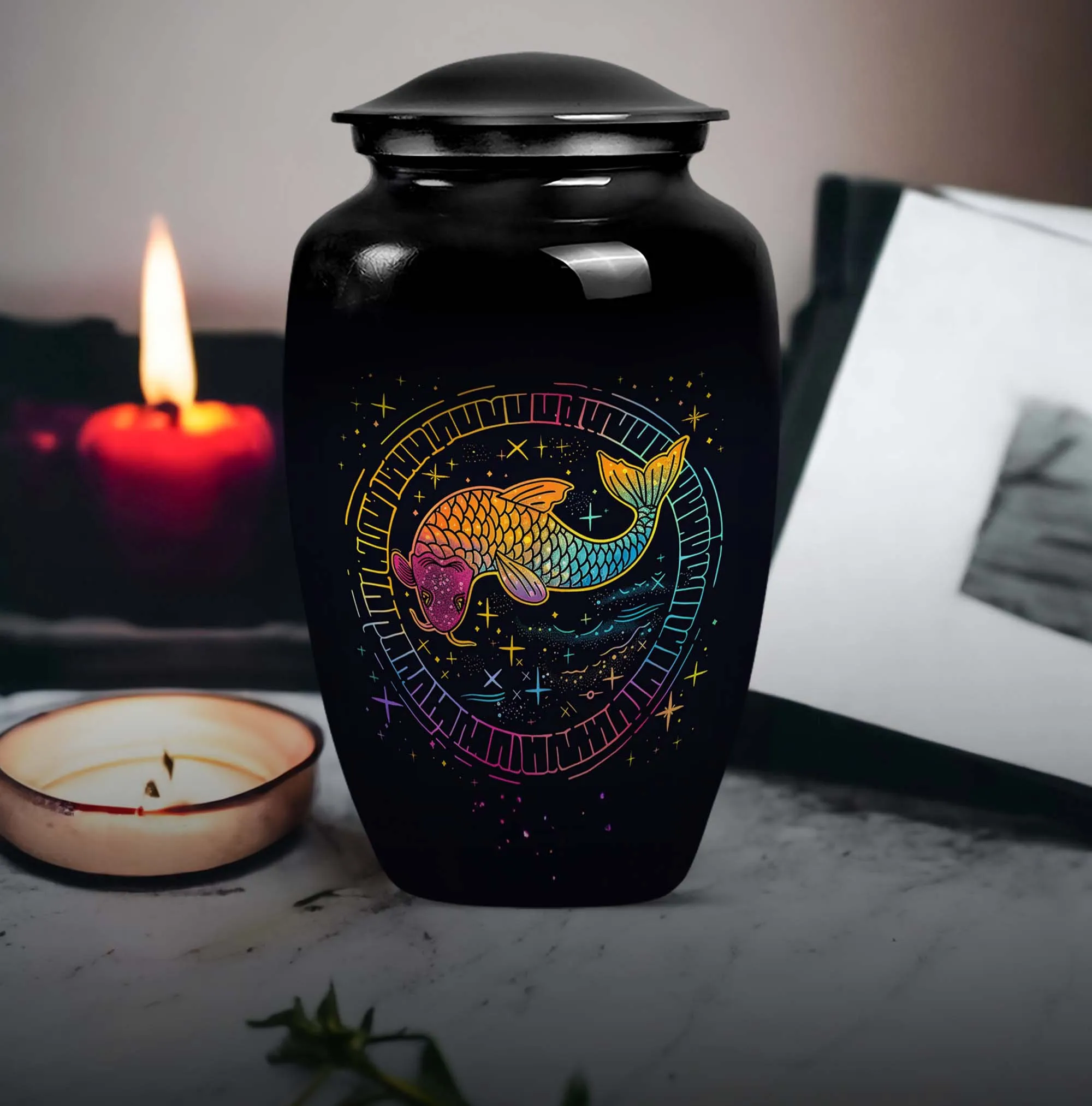 Aquatic Eternity - Fish Themed Cremation Urn for Ladies