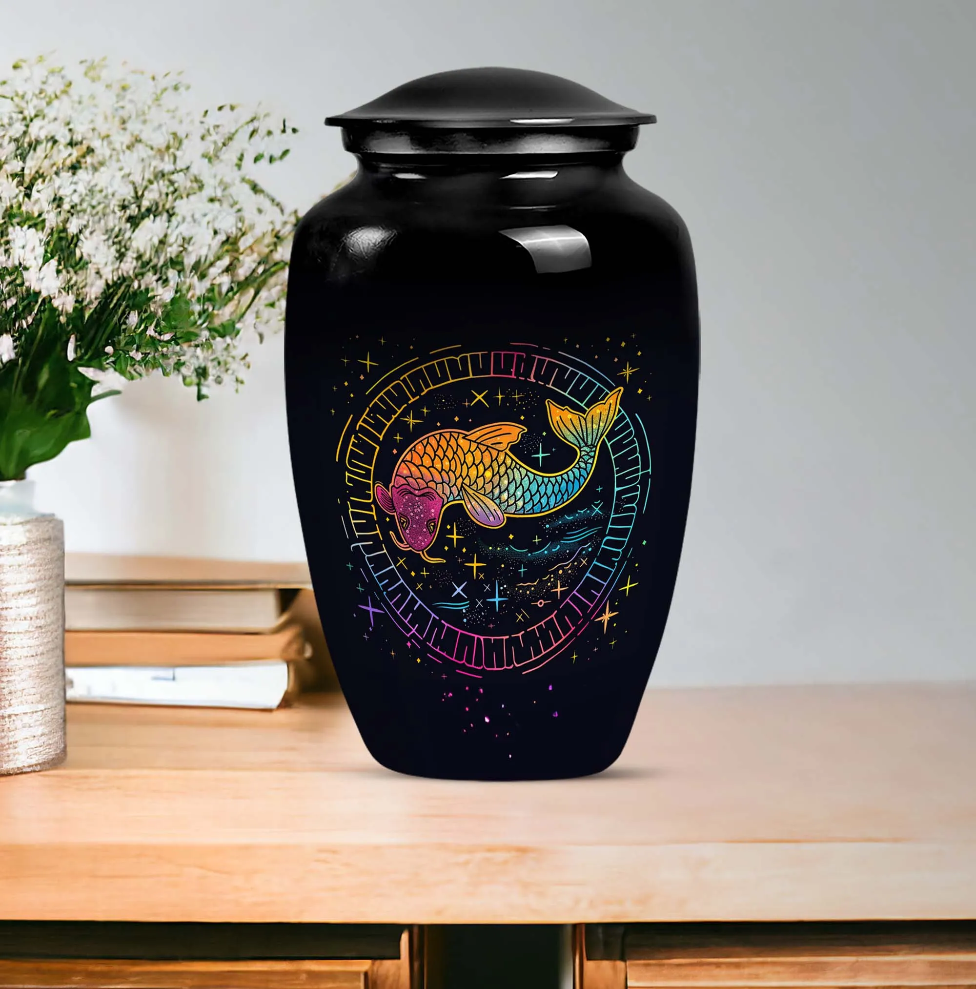 Aquatic Eternity - Fish Themed Cremation Urn for Ladies
