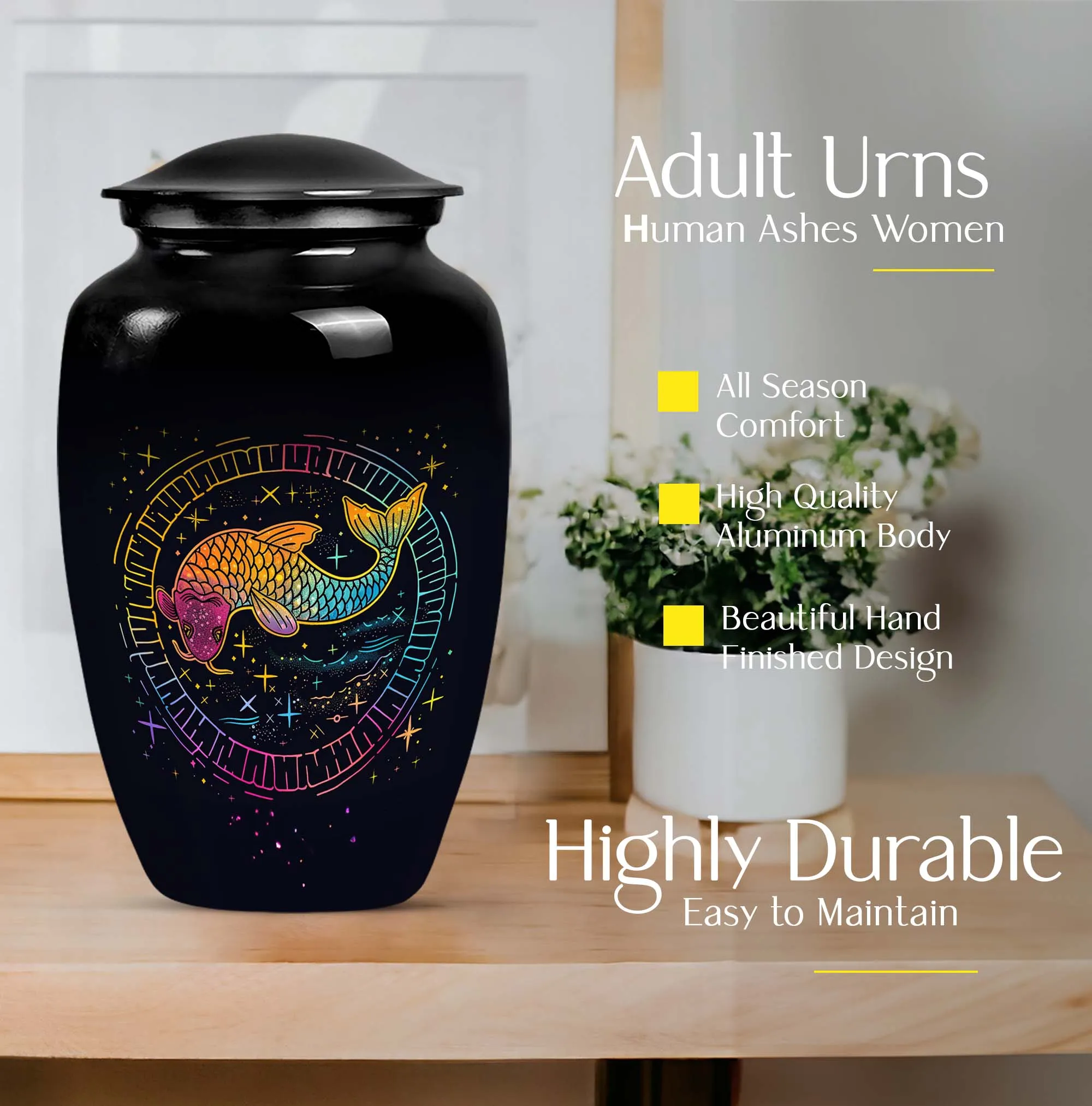 Aquatic Eternity - Fish Themed Cremation Urn for Ladies