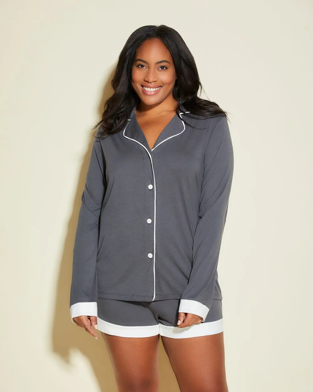 Bella Bridal Long Sleeve Top & Boxer Pajama Set
