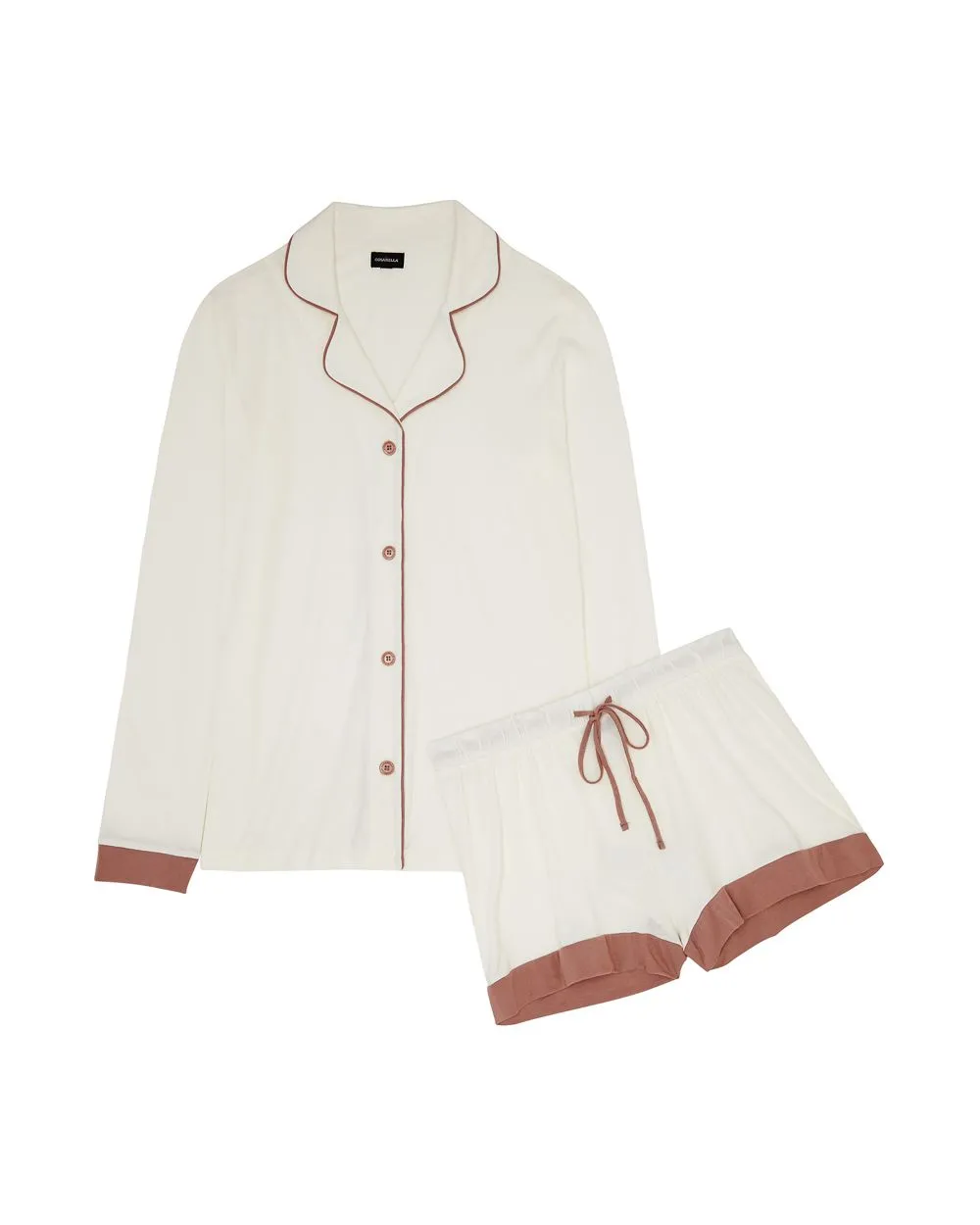 Bella Bridal Long Sleeve Top & Boxer Pajama Set