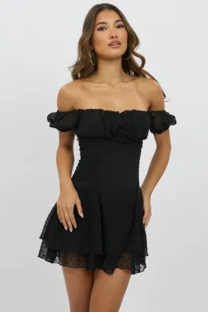 Black Mini Dress Back Tie
