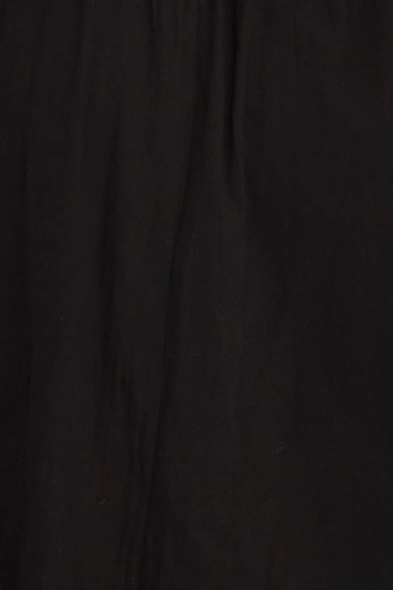 Black Mini Dress Short Sleeve Square Neck