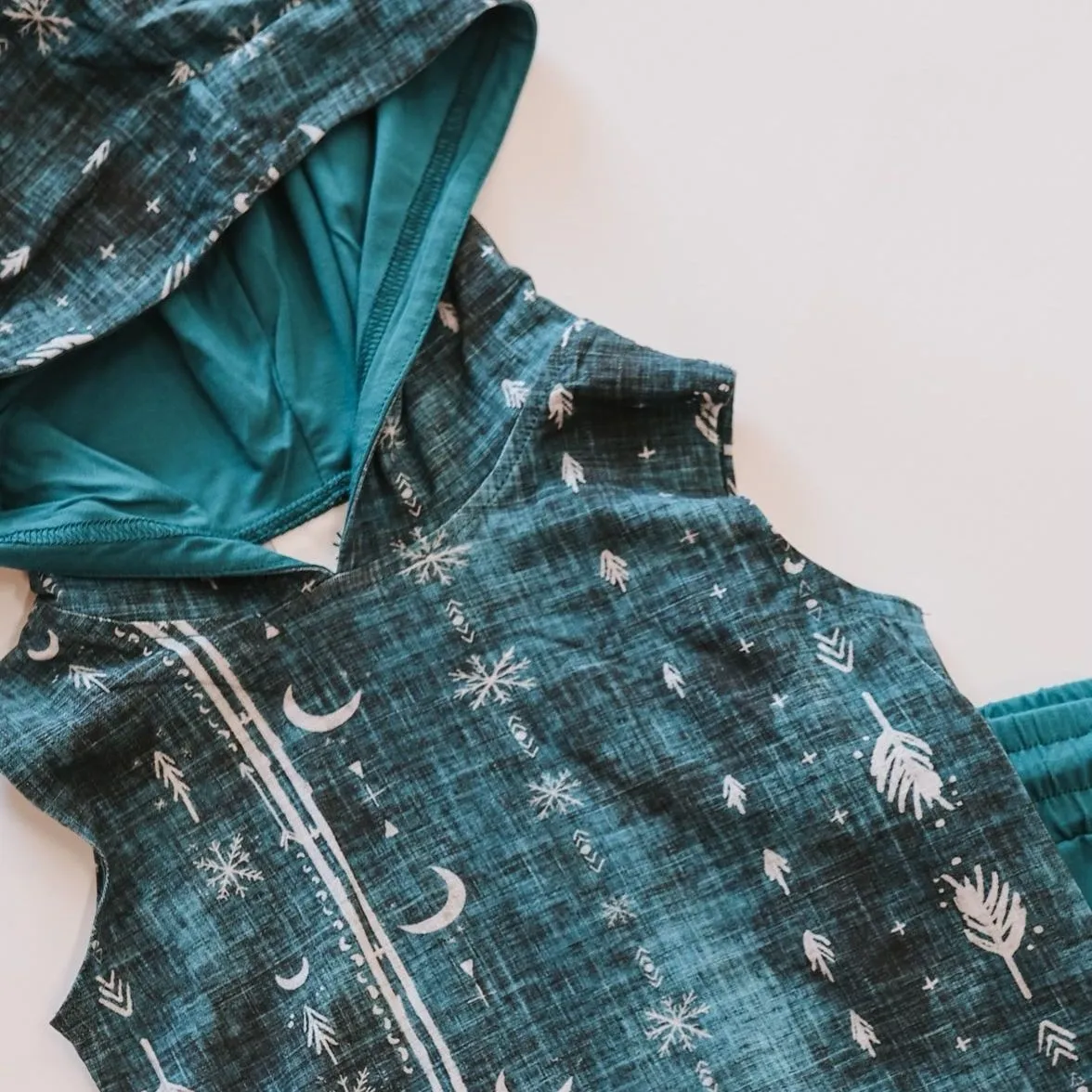 Blue Luna Sleeveless Hoodie Set