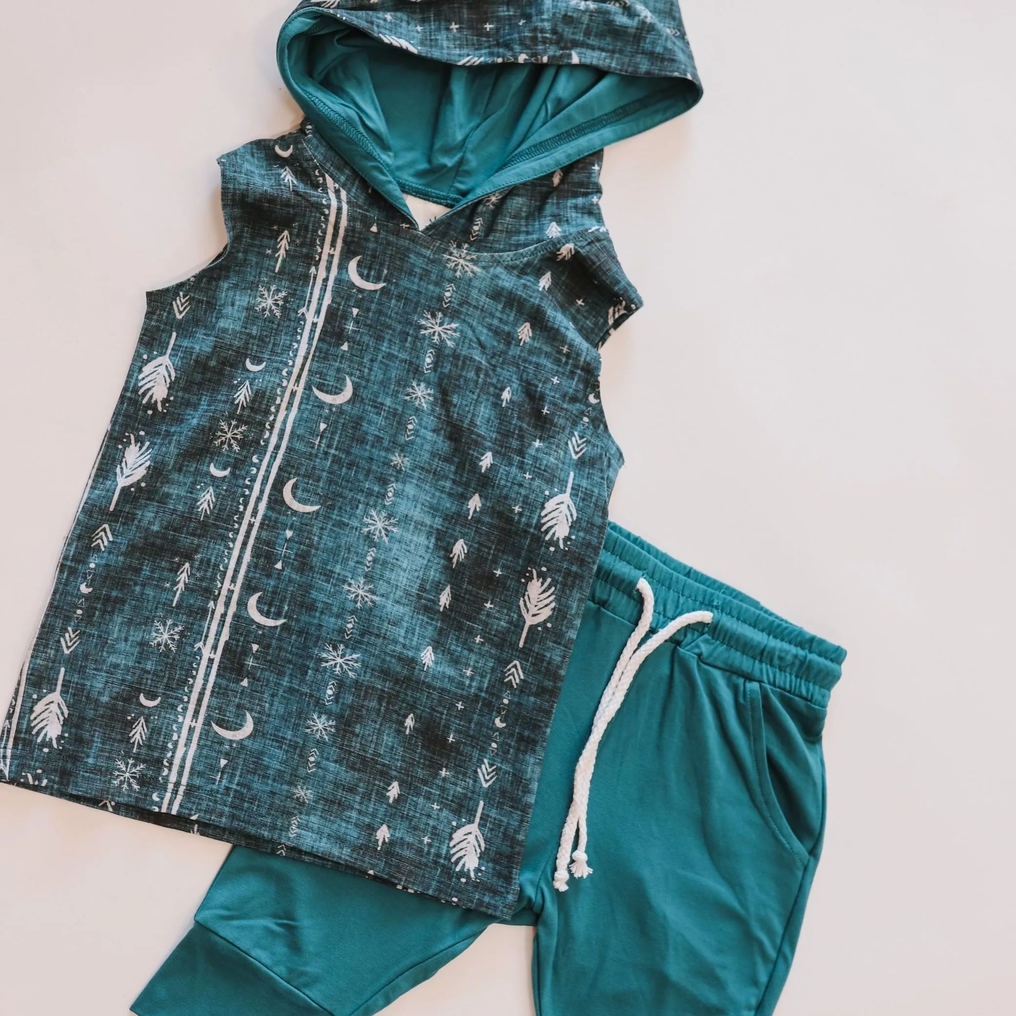 Blue Luna Sleeveless Hoodie Set