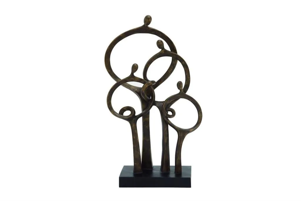 BROWN POLYSTONE TRADITIONAL PEOPLE SCULPTURE