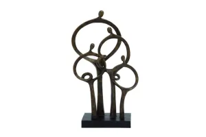 BROWN POLYSTONE TRADITIONAL PEOPLE SCULPTURE