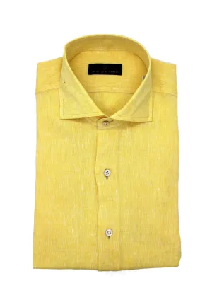 Canary Yellow Hand Finished Italian Linen Sport Shirt