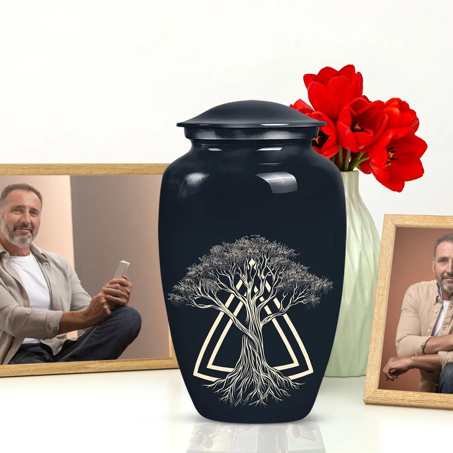 Catholic-Inspired Memorial Cremation Urn For Cremated Human Ashes