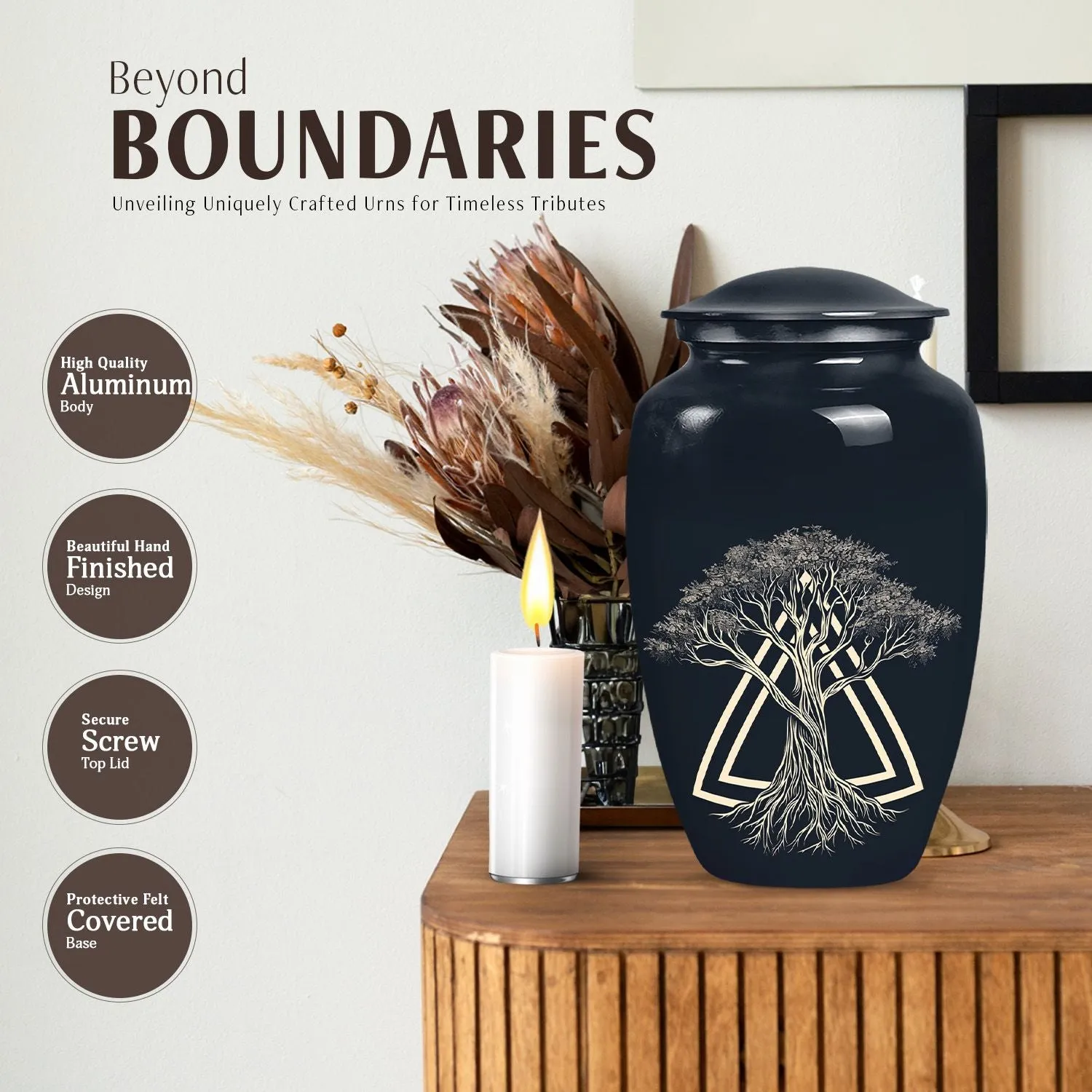 Catholic-Inspired Memorial Cremation Urn For Cremated Human Ashes