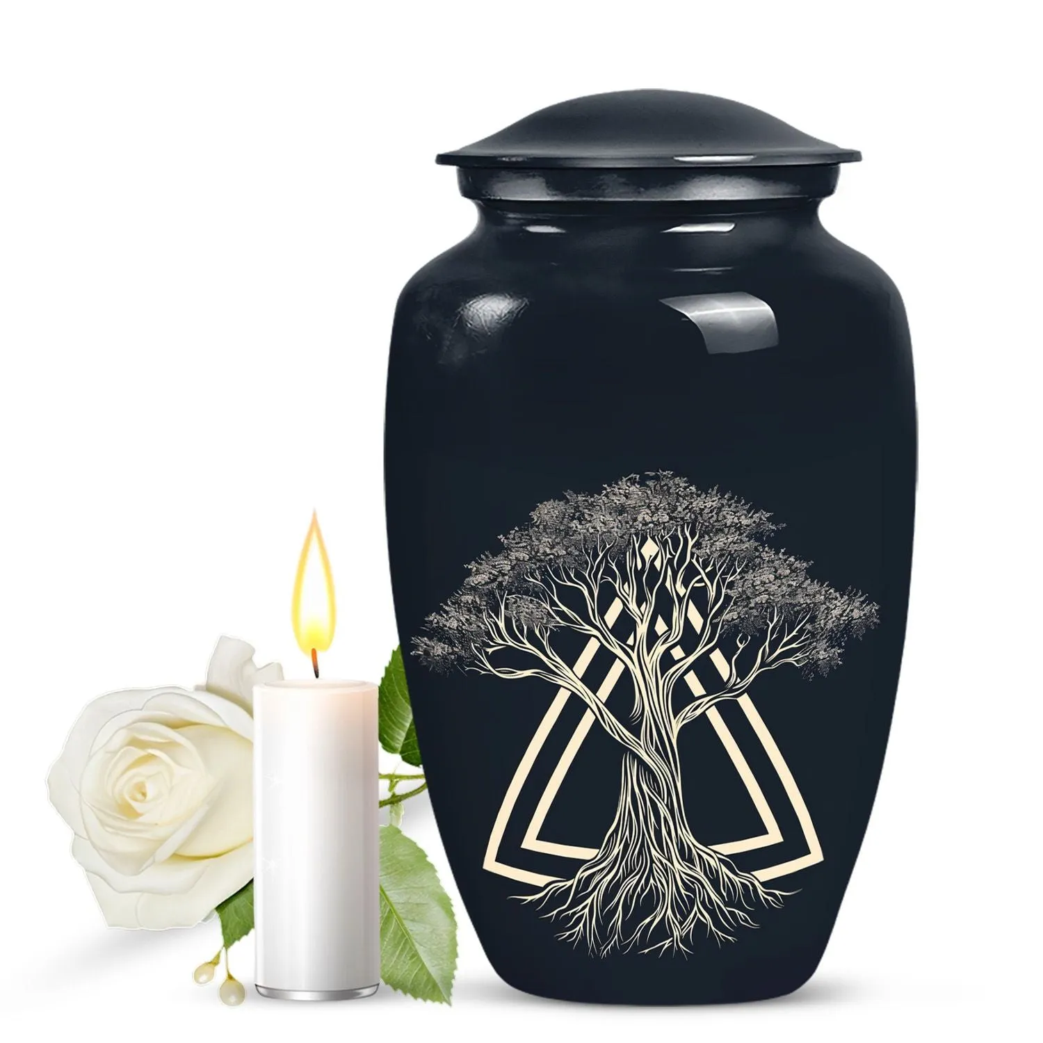 Catholic-Inspired Memorial Cremation Urn For Cremated Human Ashes