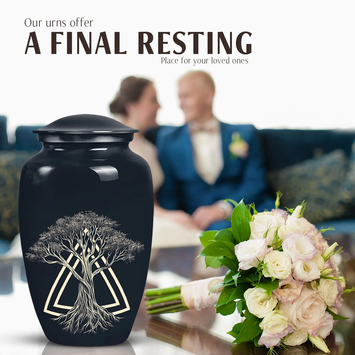 Catholic-Inspired Memorial Cremation Urn For Cremated Human Ashes