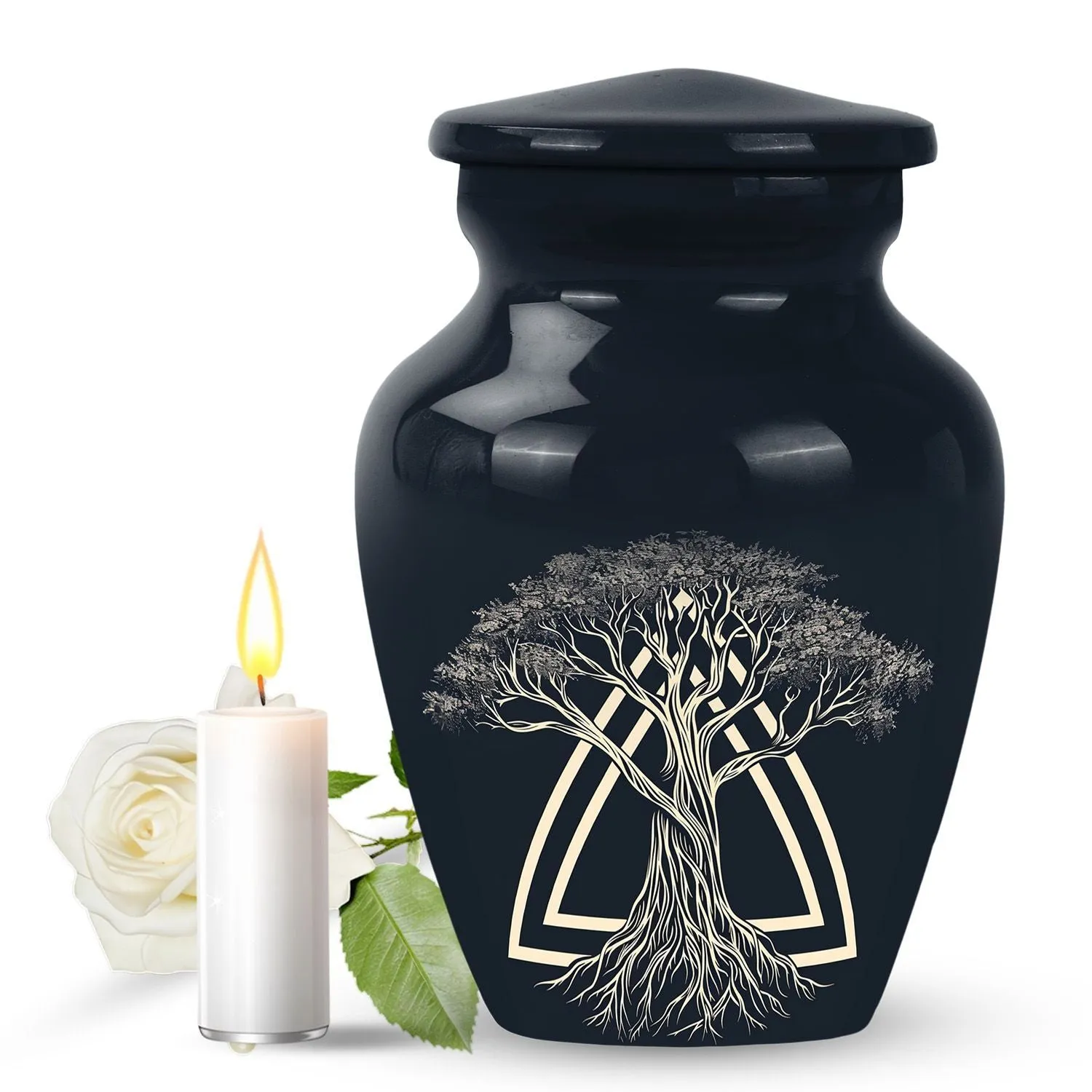 Catholic-Inspired Memorial Cremation Urn For Cremated Human Ashes