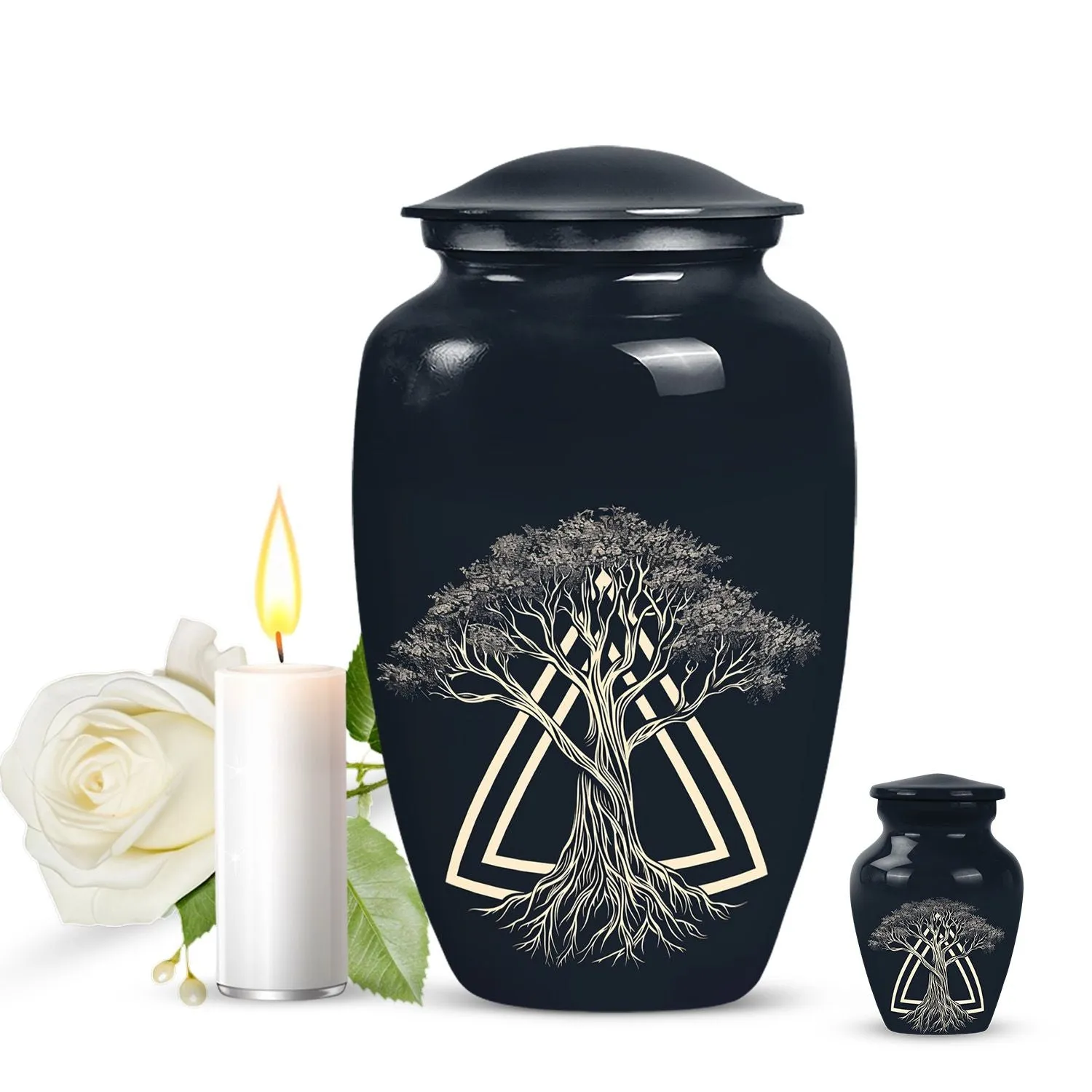 Catholic-Inspired Memorial Cremation Urn For Cremated Human Ashes