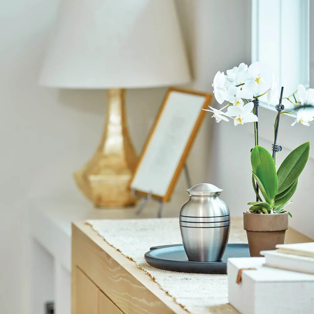 Classic Pewter Cremation Urn in Extra Small