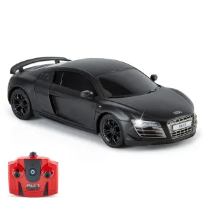 CMJ RC Cars Audi R8 GT - Black - 1:24 Scale Remote Control Car with LED Headlights and 2.4GHz Racing Frequency