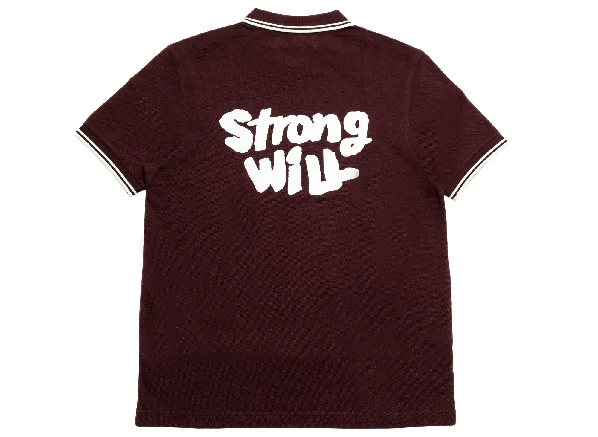 Comme des Garçons SHIRT x Fred Perry Strong Will Polo Shirt in Maroon