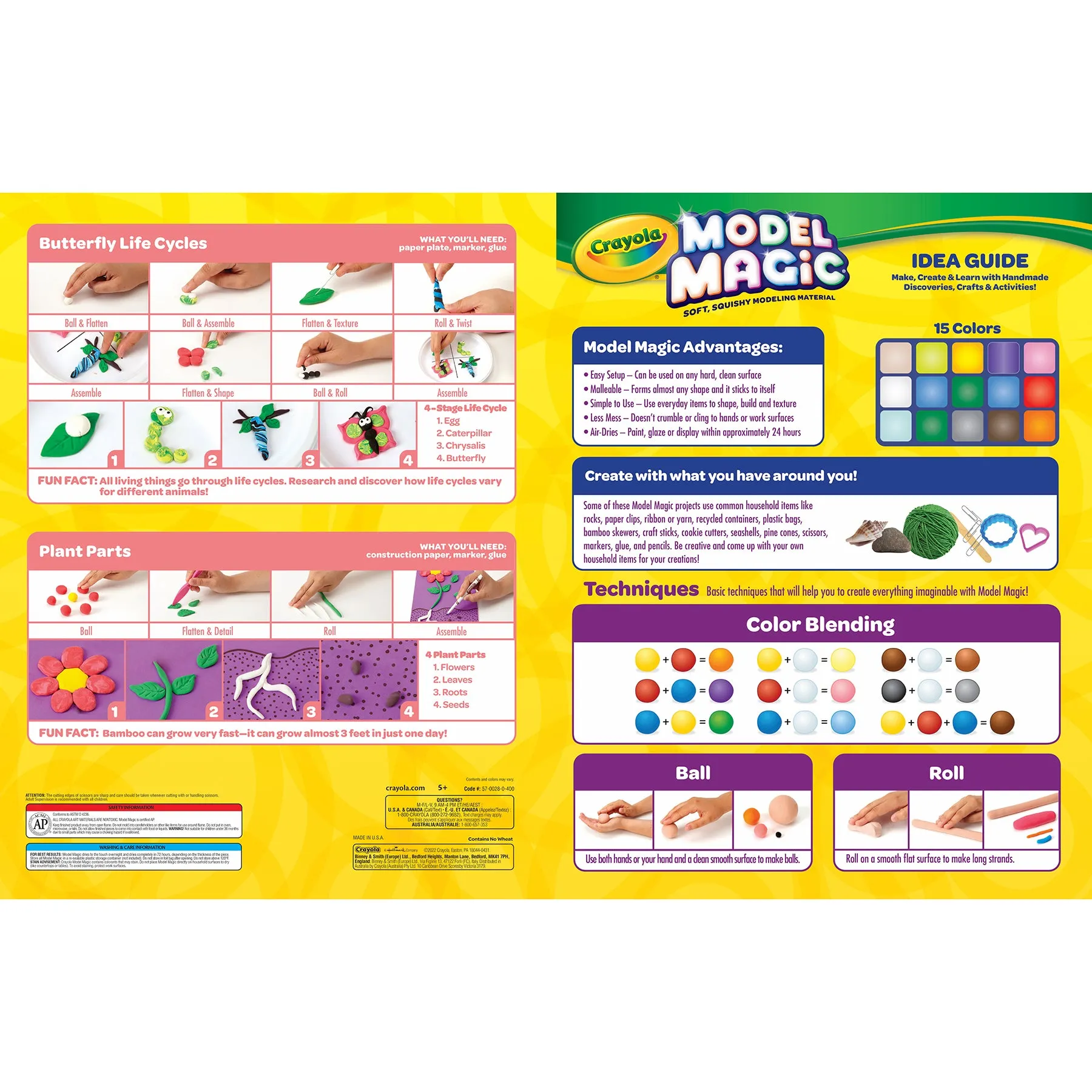Crayola Model Magic Clay Alternative - 15 Vibrant Colors, 30 Pack