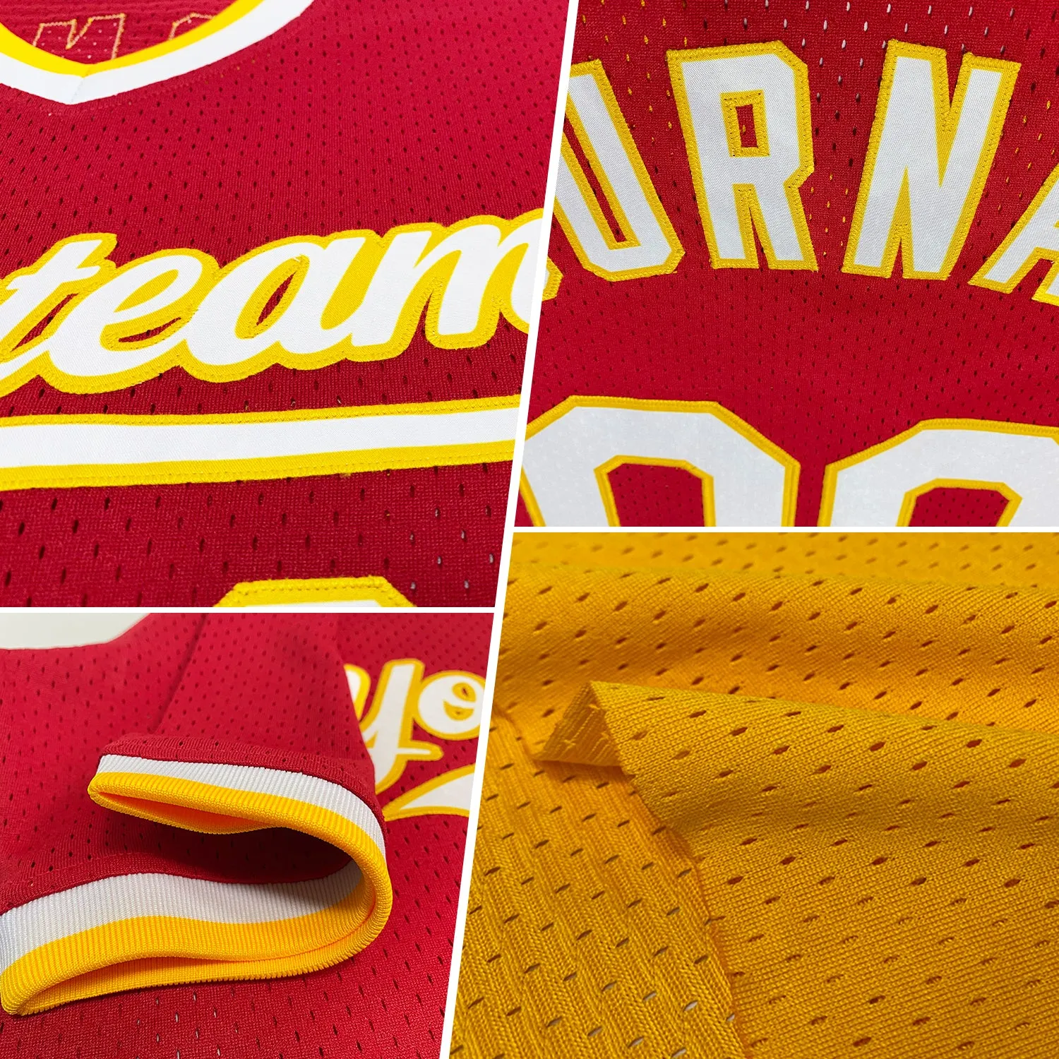 Custom Gold Navy-Red Authentic Throwback Baseball Jersey