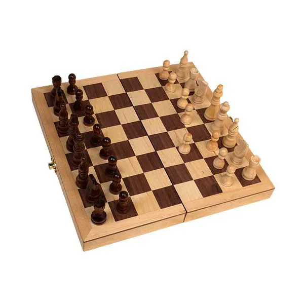 Deluxe Staunton Wood 18-inch Folding Chess Set