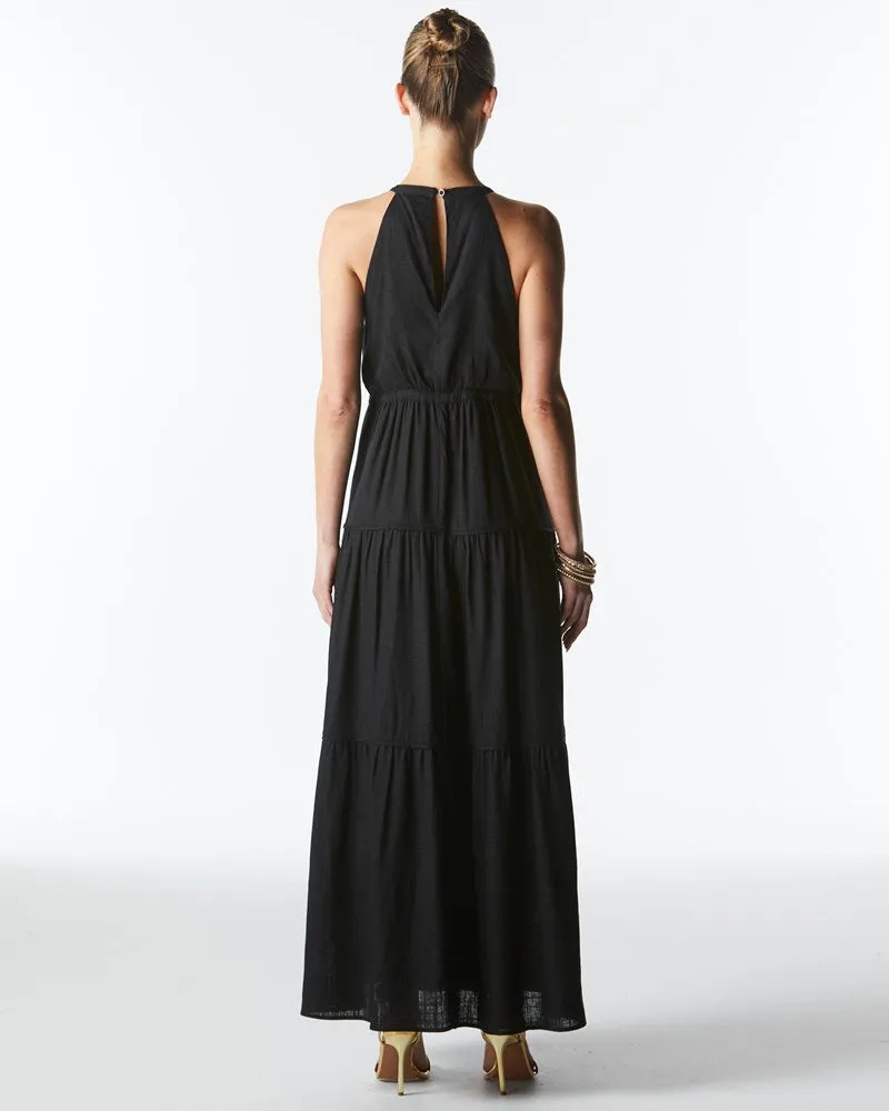 Fate Midsummer Halter Maxi Dress Black