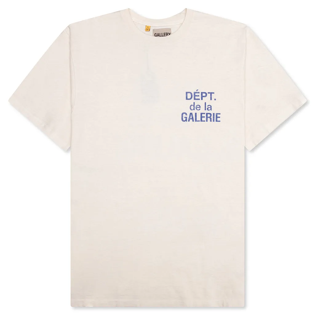 French S/S Tee - Cream/Blue