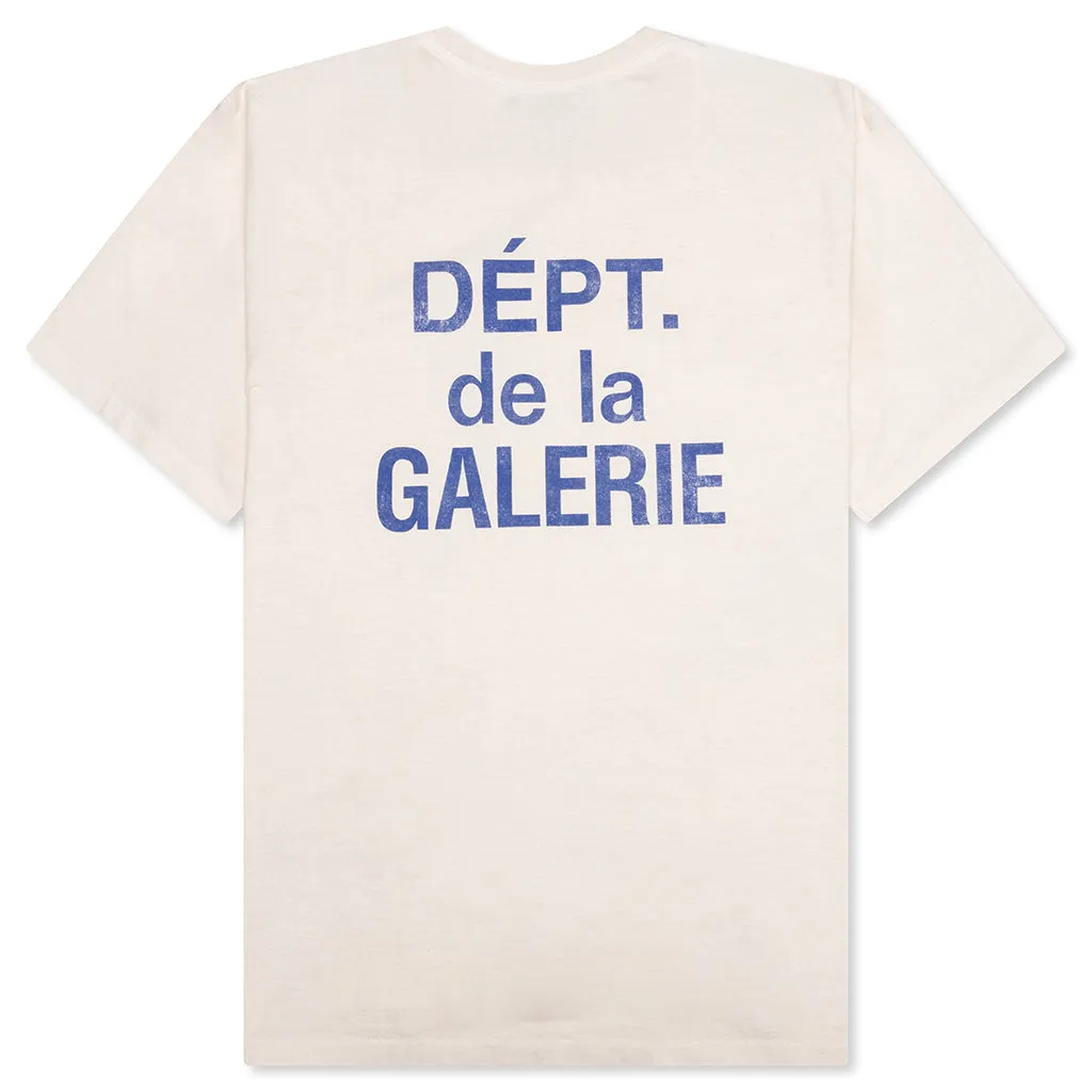French S/S Tee - Cream/Blue