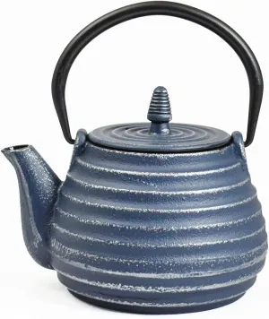 Frieling Teapot Cast Iron Tebie Classic w/Stainless Steel Stainer 27 fl. oz. -  Blue/Silver
