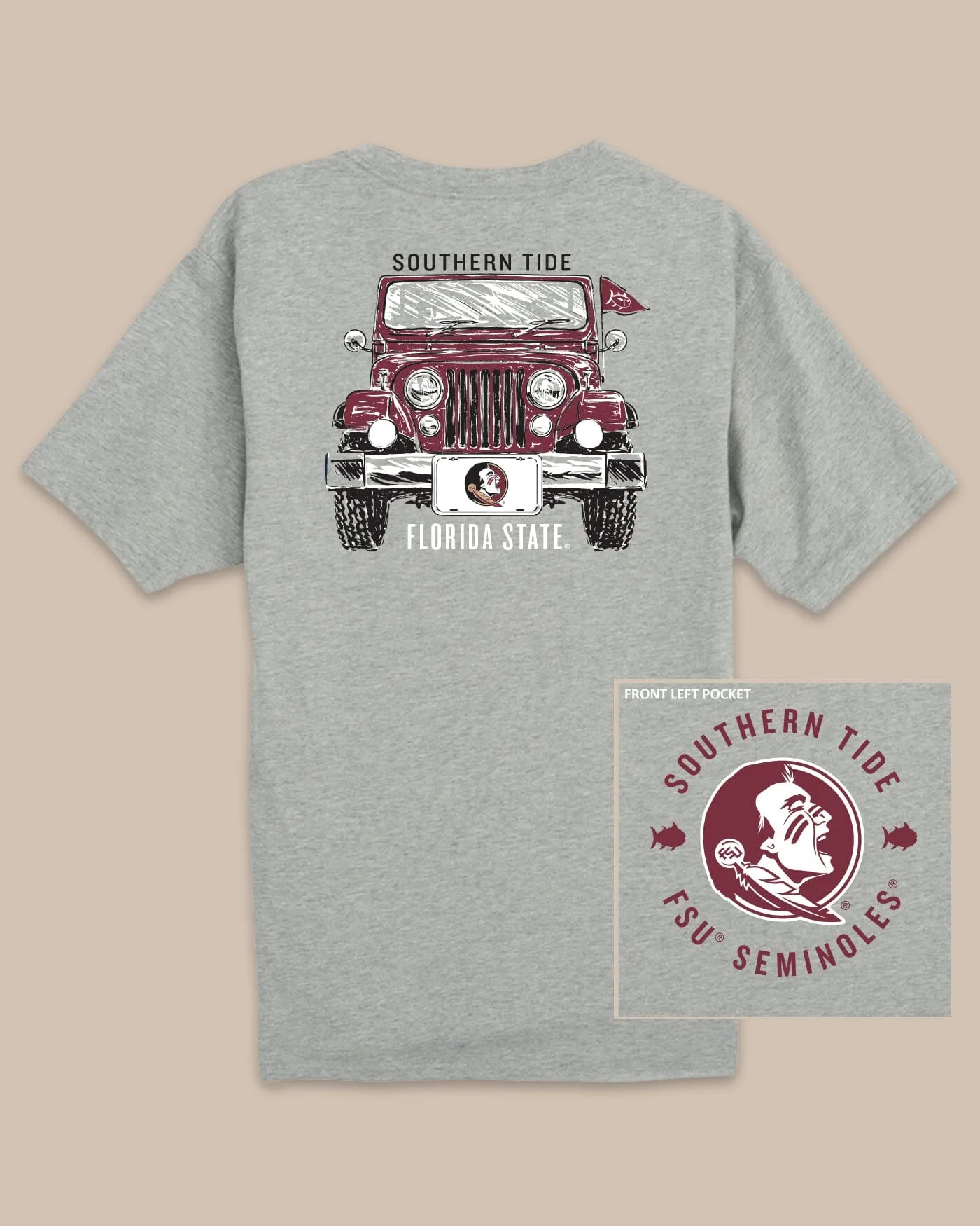 FSU Seminoles Heather Front Plate T-Shirt