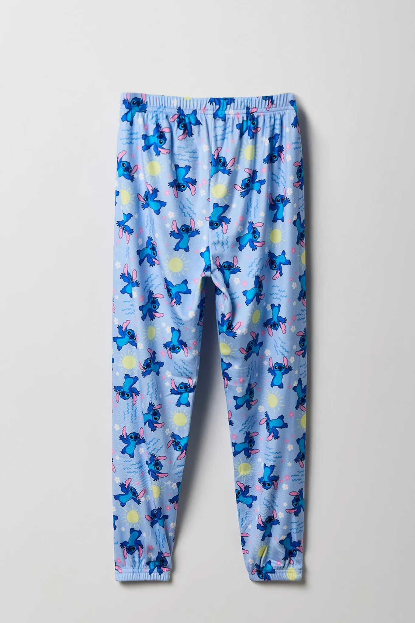 Girls Blue Stitch Print T-Shirt & Pant 2 Piece Licensed Casual Set