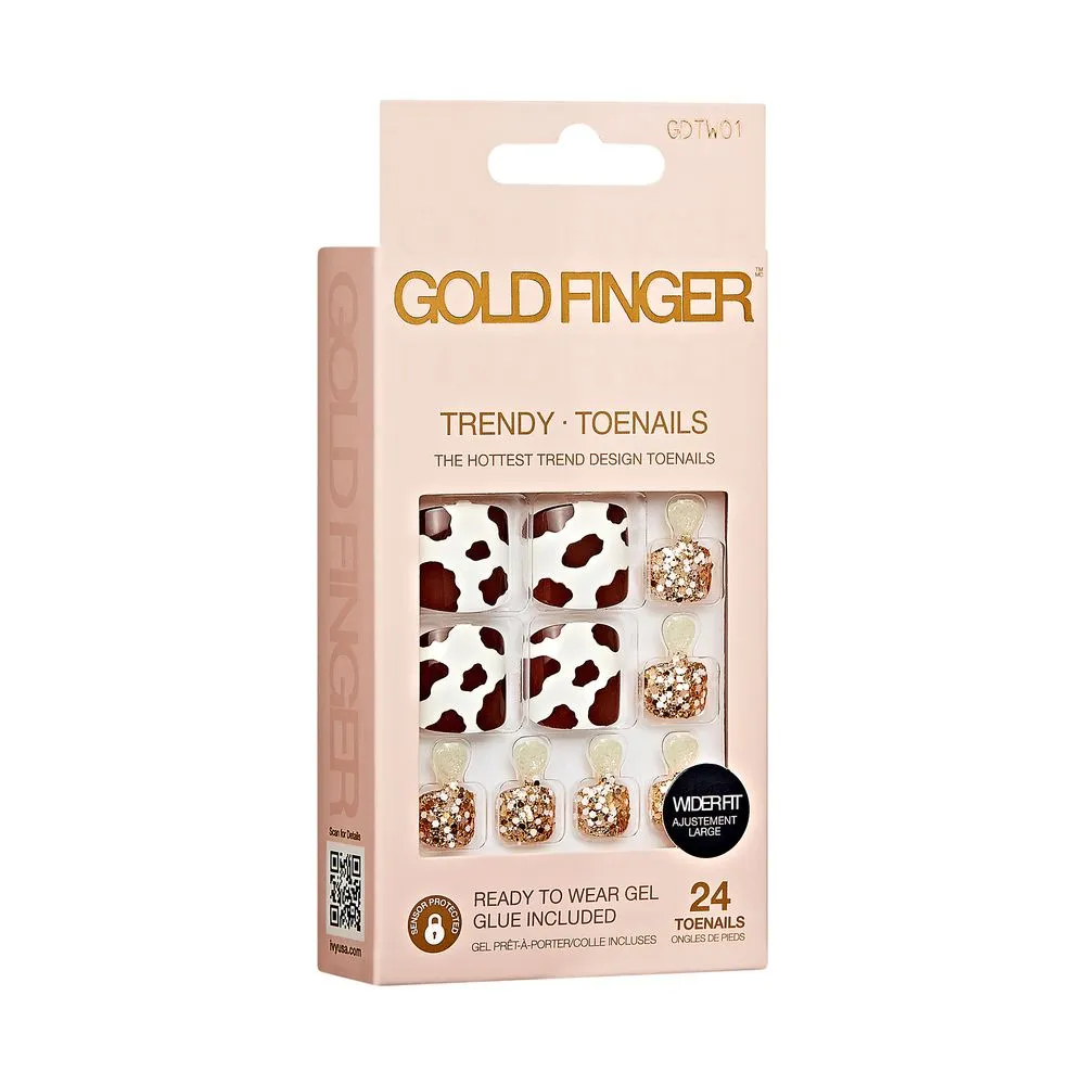 Gold Finger Trendy Wider Fit Toenails - Cow Said [GDTW01]