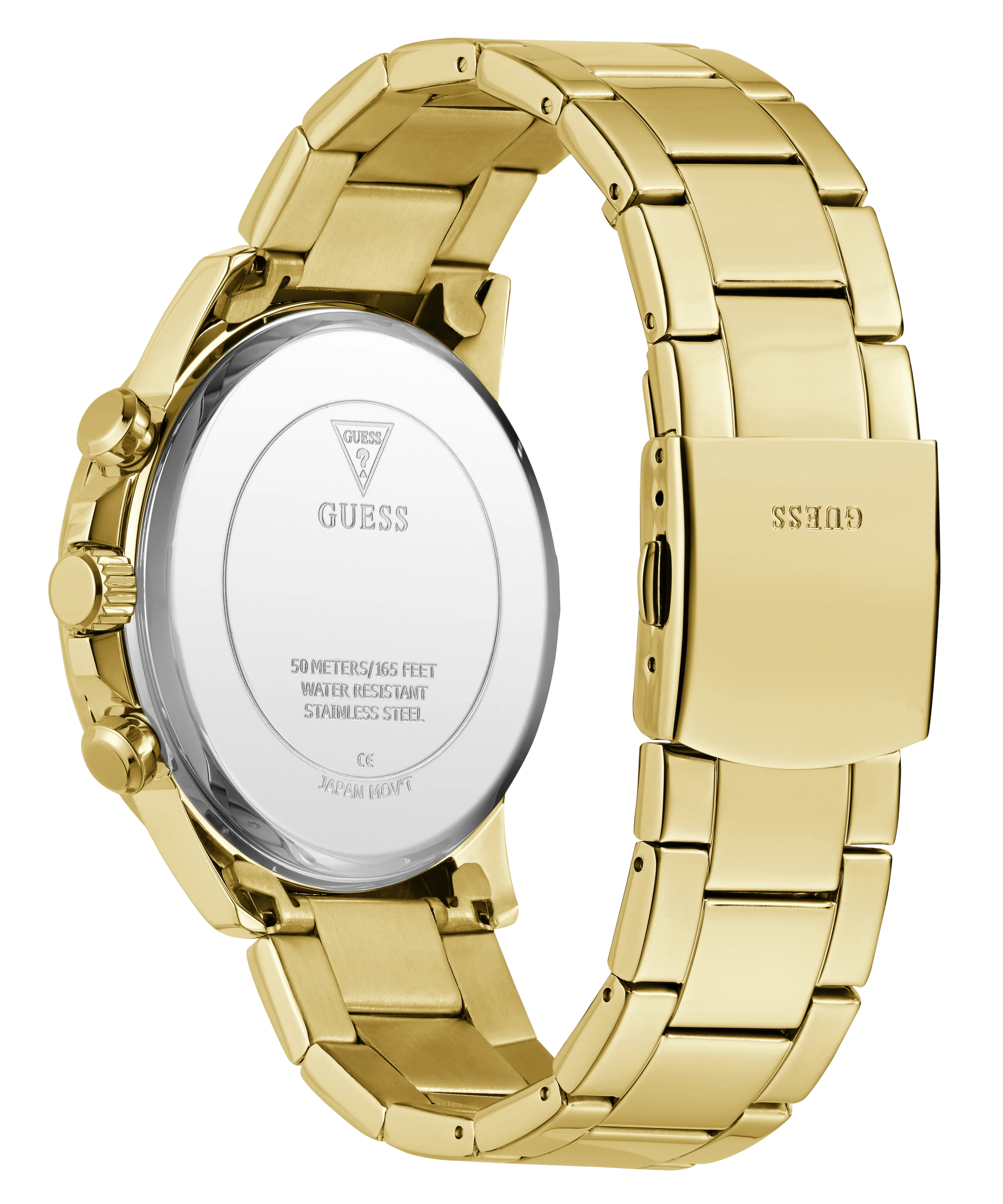 GUESS Mens Gold Tone Multi-function Watch