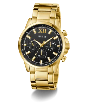 GUESS Mens Gold Tone Multi-function Watch