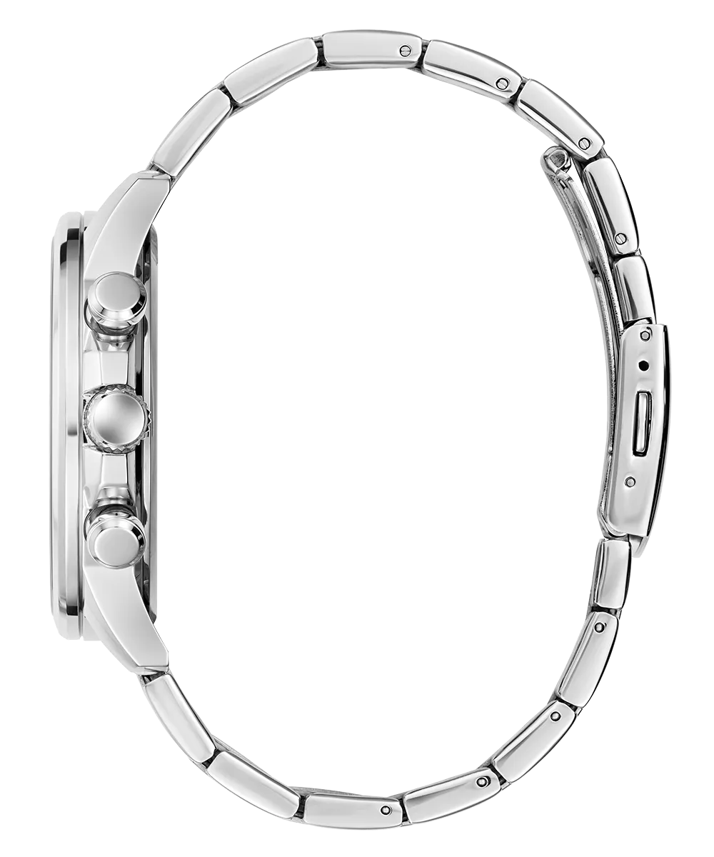 GUESS Mens Silver Tone Multi-function Watch