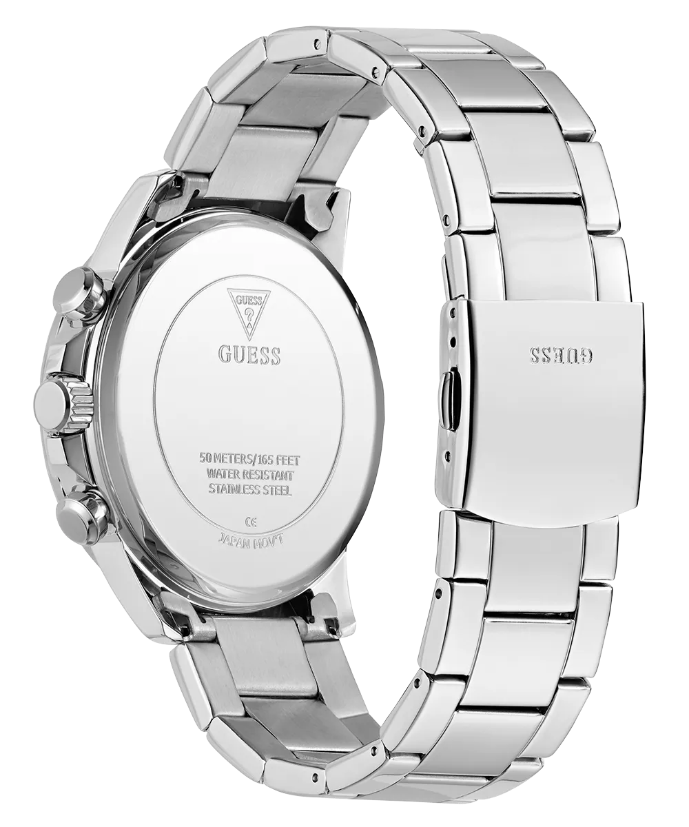GUESS Mens Silver Tone Multi-function Watch