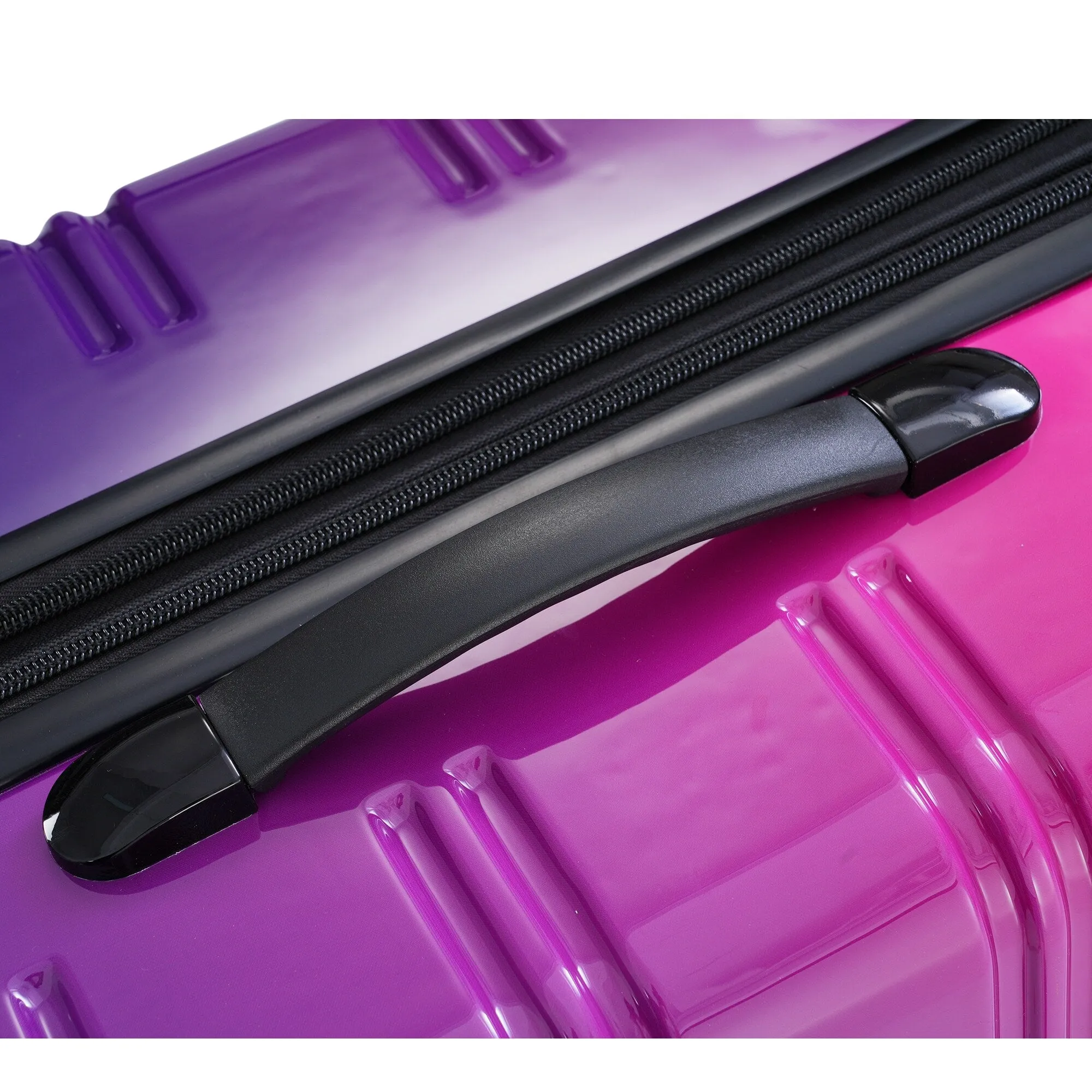 Hardshell Luggage Sets with Silicone Handles and TSA Lock, 3 Piece Gradient Color Expandable Suitcase with Spinner Wheels
