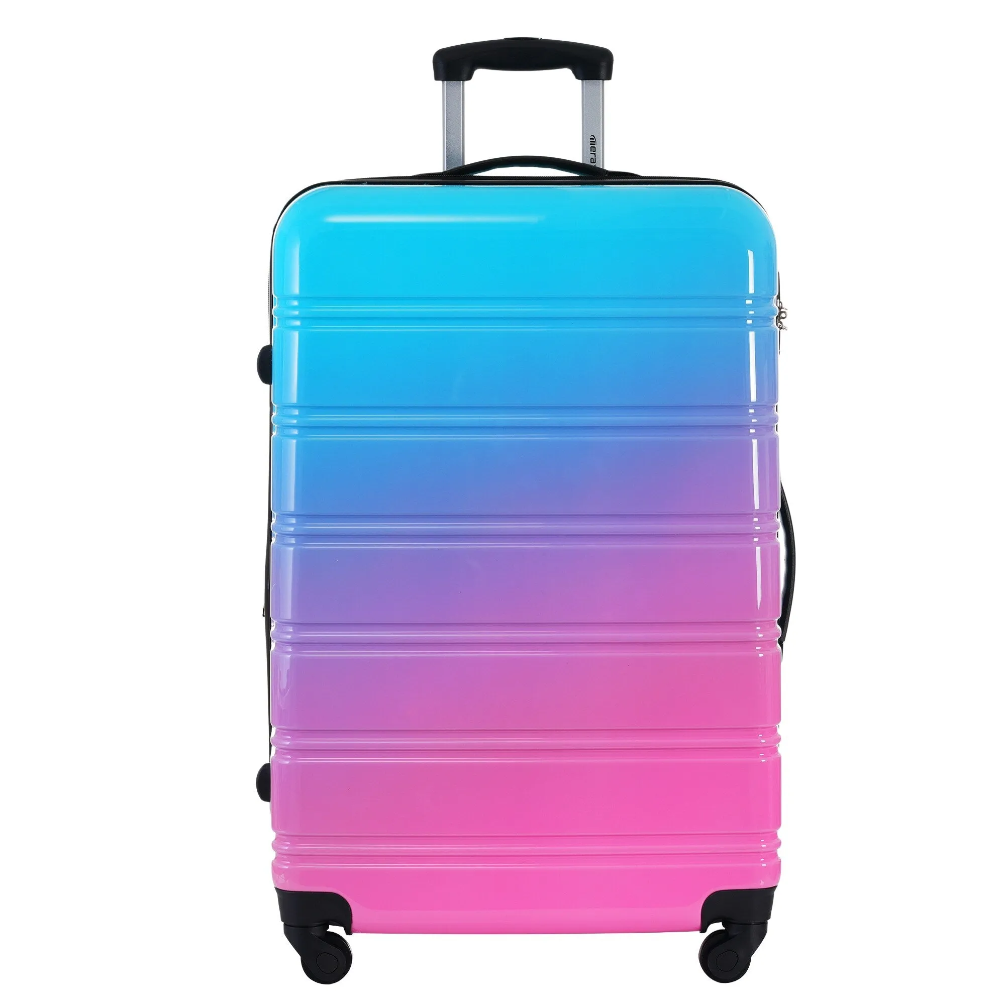 Hardshell Luggage Sets with Silicone Handles and TSA Lock, 3 Piece Gradient Color Expandable Suitcase with Spinner Wheels