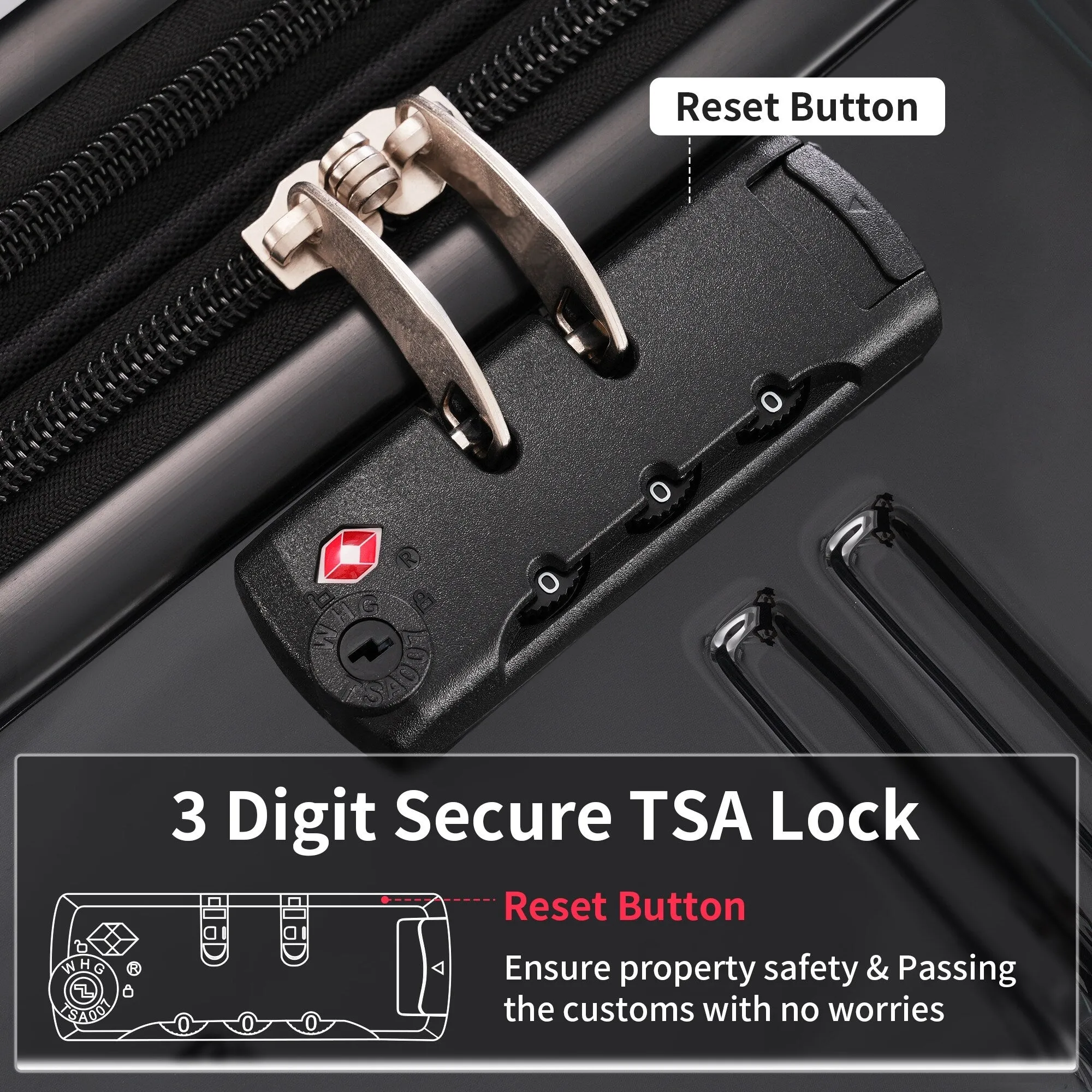 Hardshell Luggage Sets with Silicone Handles and TSA Lock, 3 Piece Gradient Color Expandable Suitcase with Spinner Wheels