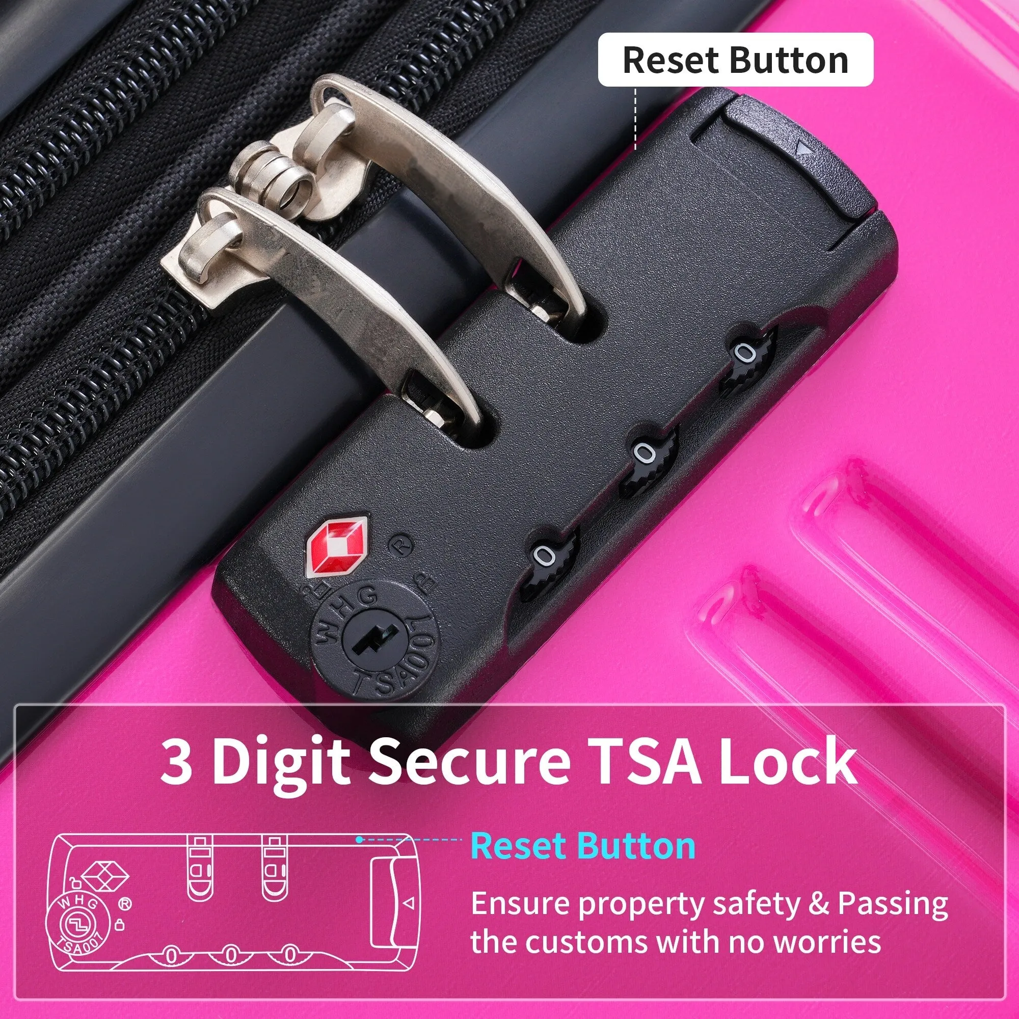 Hardshell Luggage Sets with Silicone Handles and TSA Lock, 3 Piece Gradient Color Expandable Suitcase with Spinner Wheels