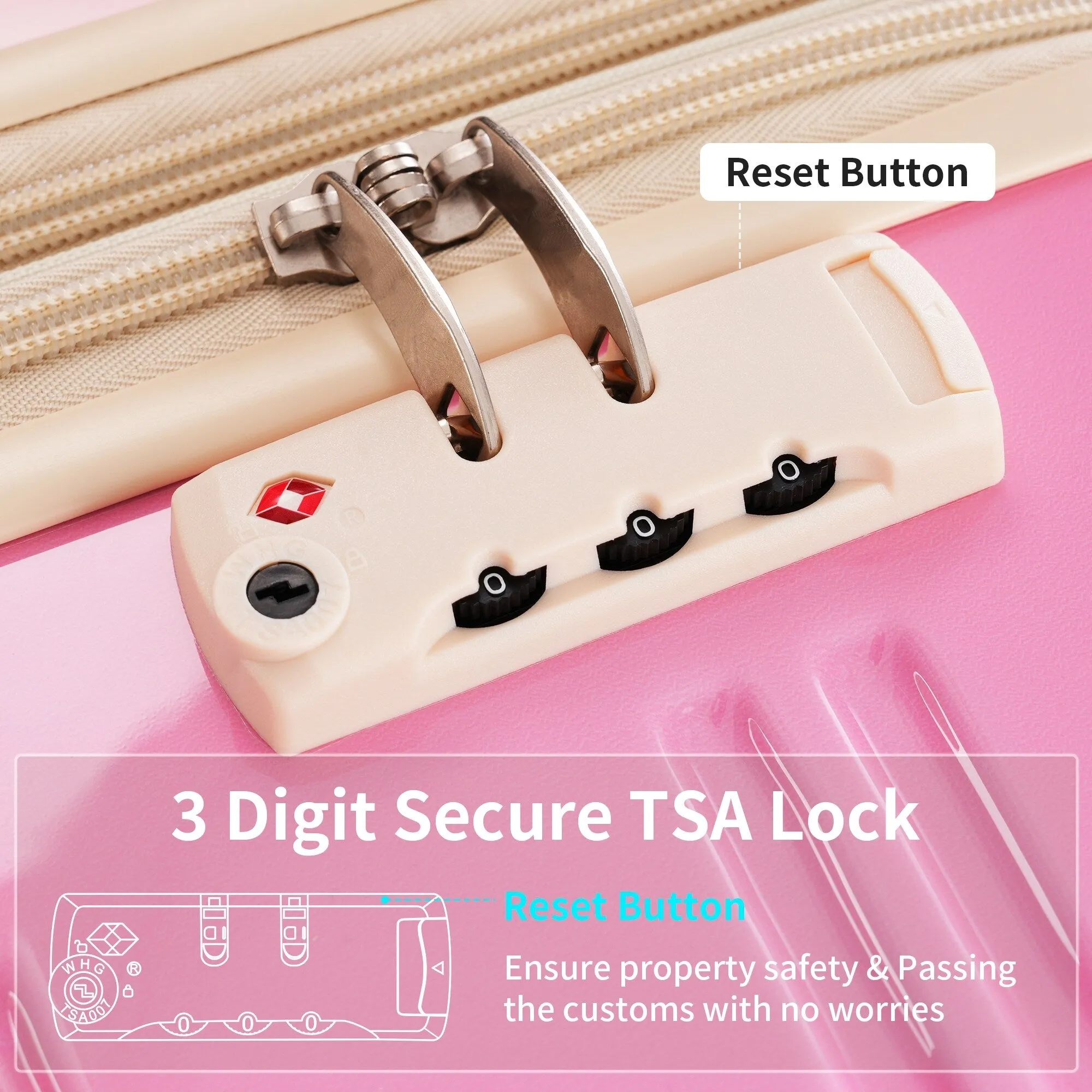 Hardshell Luggage Sets with Silicone Handles and TSA Lock, 3 Piece Gradient Color Expandable Suitcase with Spinner Wheels