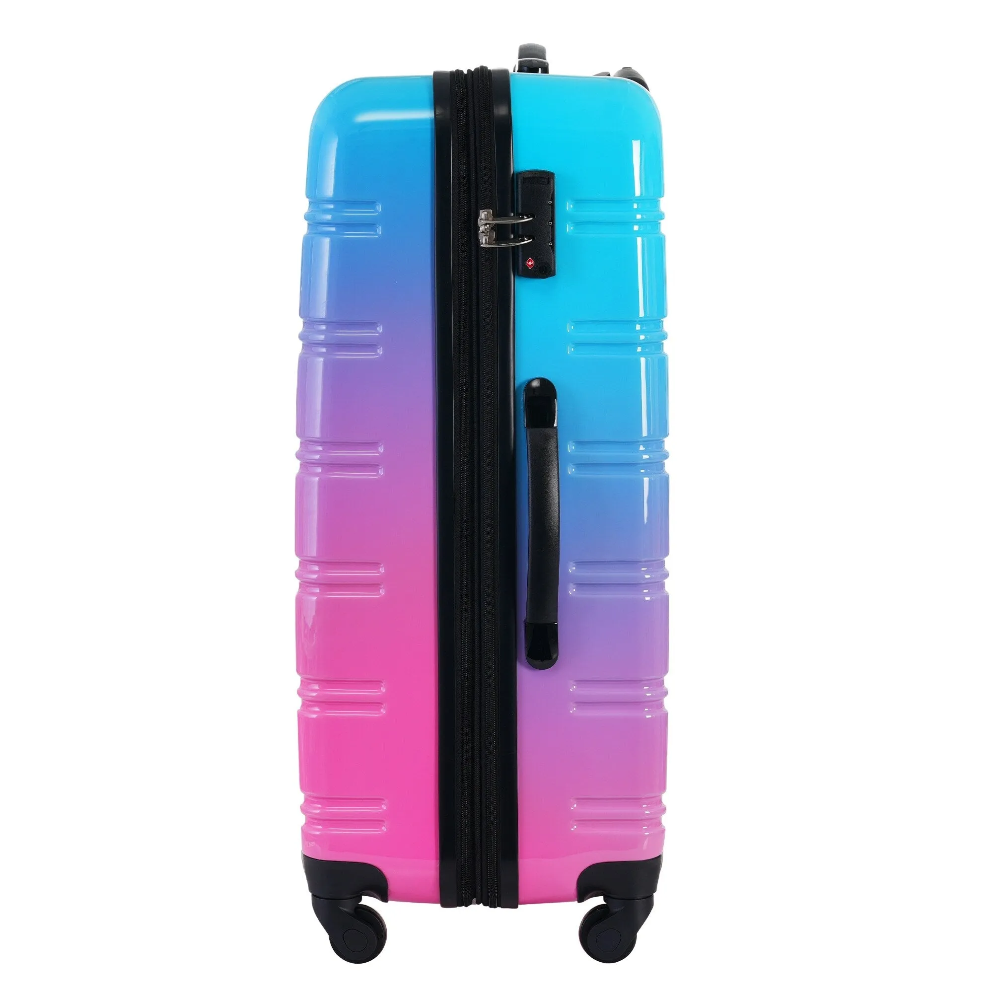 Hardshell Luggage Sets with Silicone Handles and TSA Lock, 3 Piece Gradient Color Expandable Suitcase with Spinner Wheels